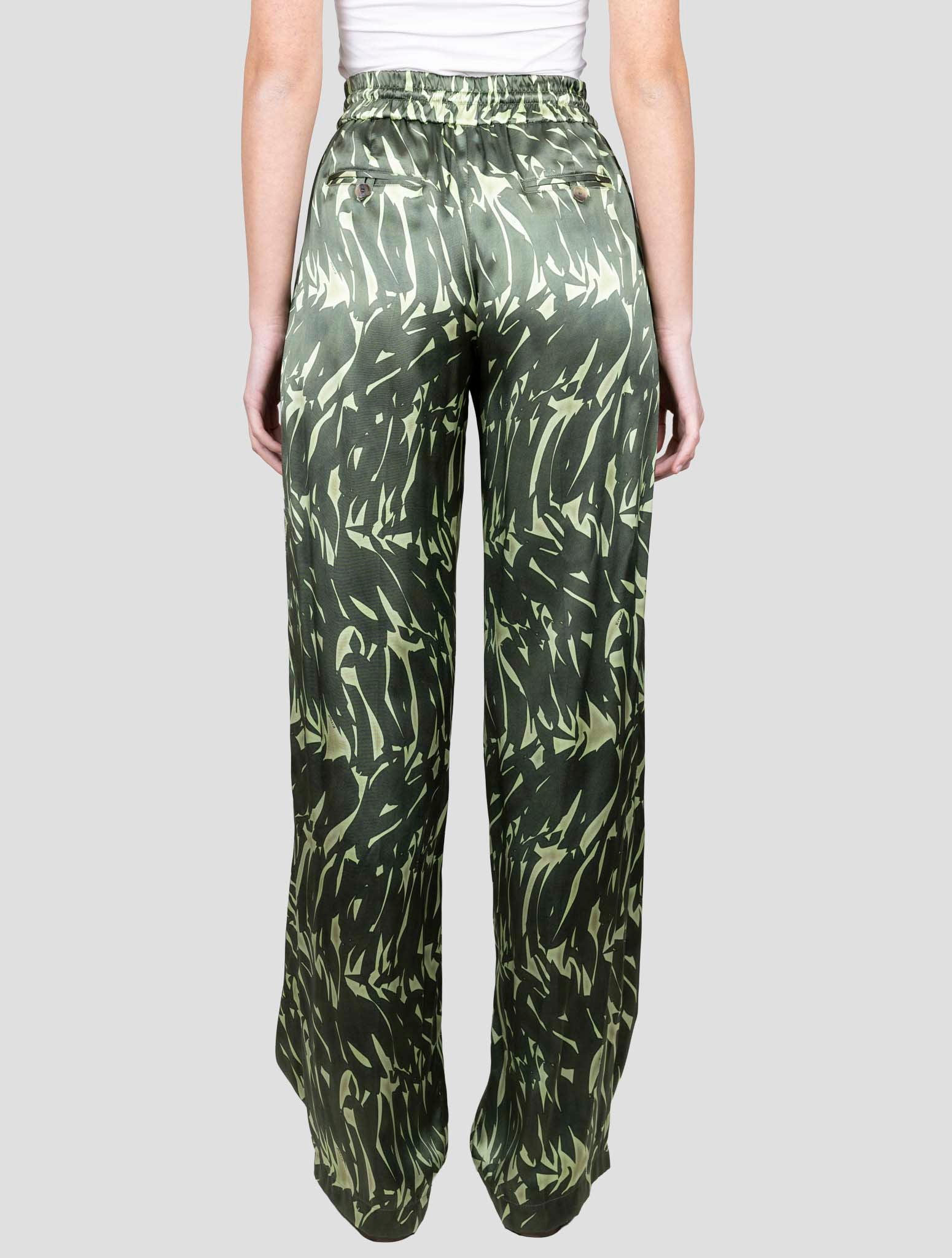 Kiton Green Silk Pants