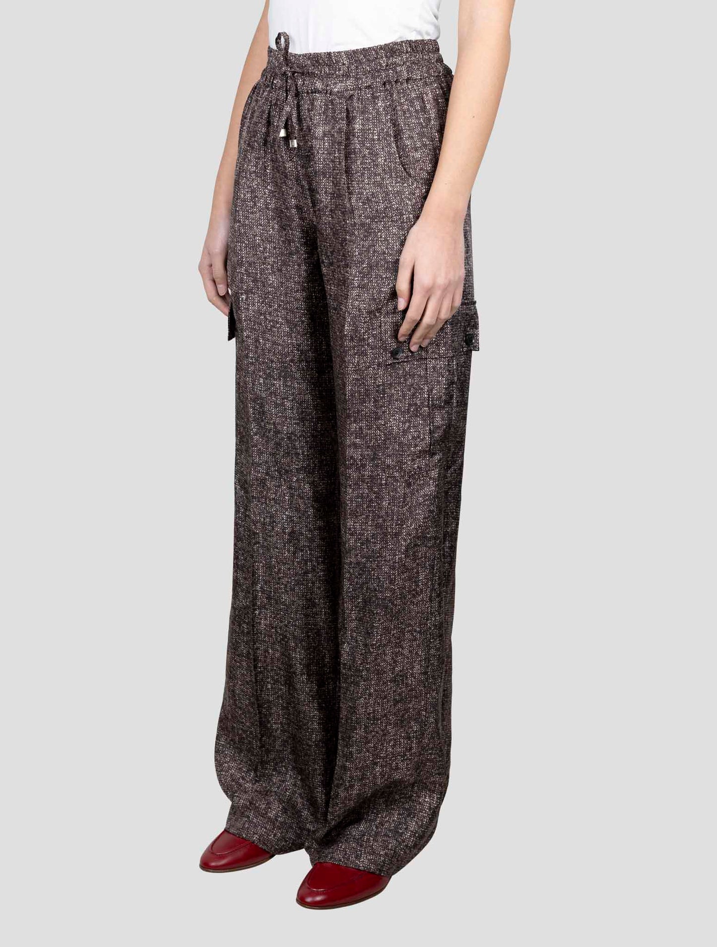 Kiton Brown Silk Pants