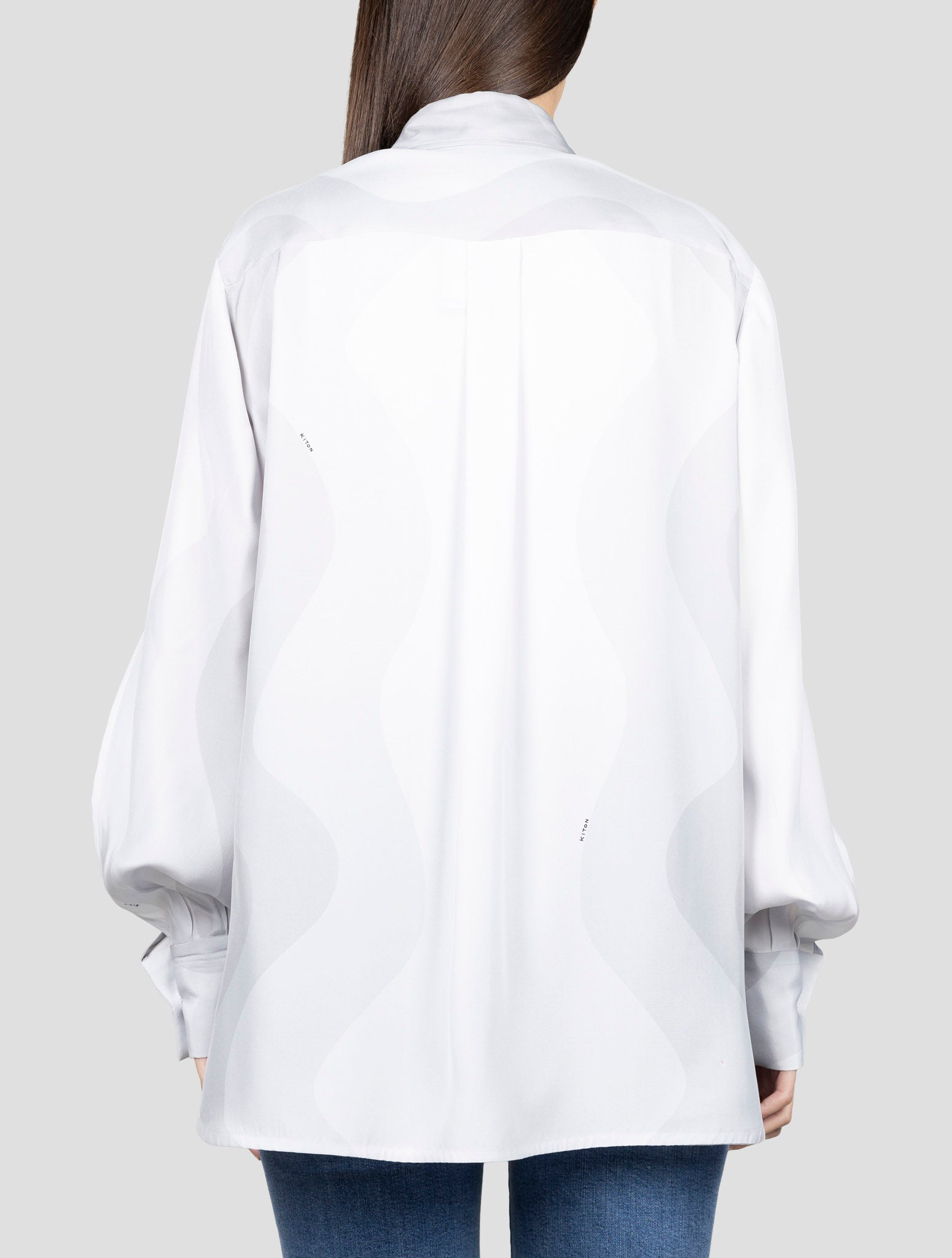 Kiton Gray Silk Shirt