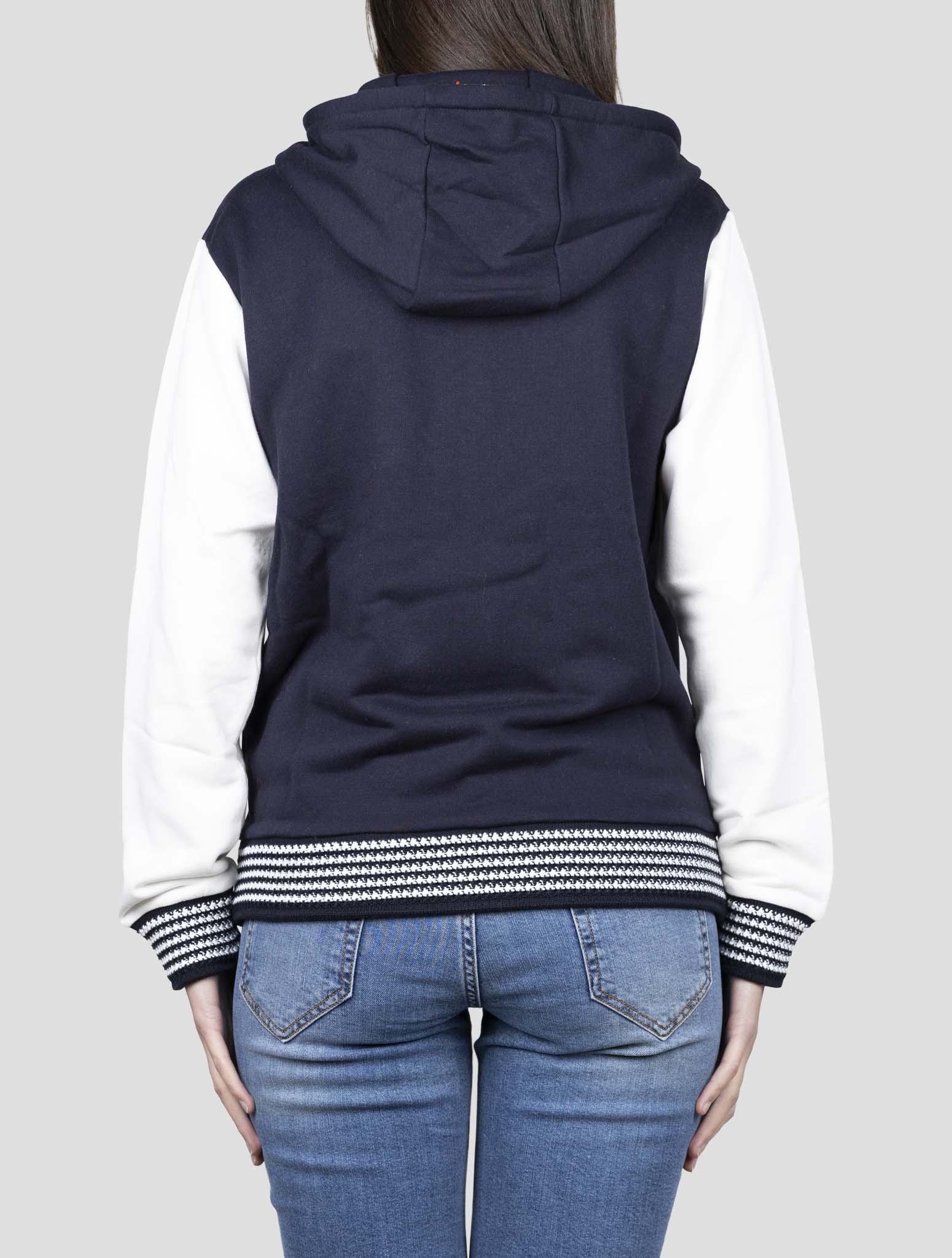 Kiton Blue Cotton Cashmere Sweater Full Zip