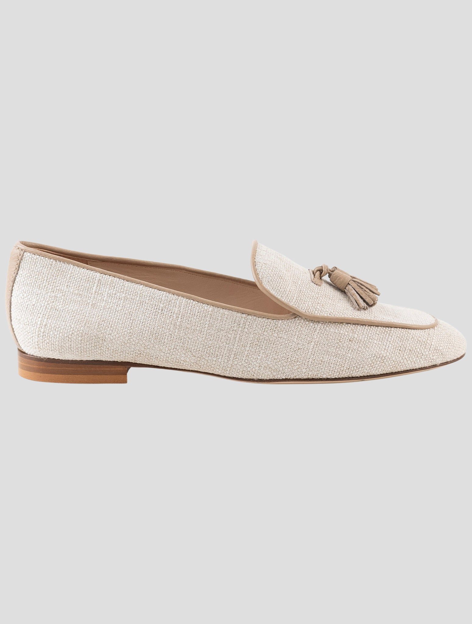 Kiton Beige Canvas Loafers