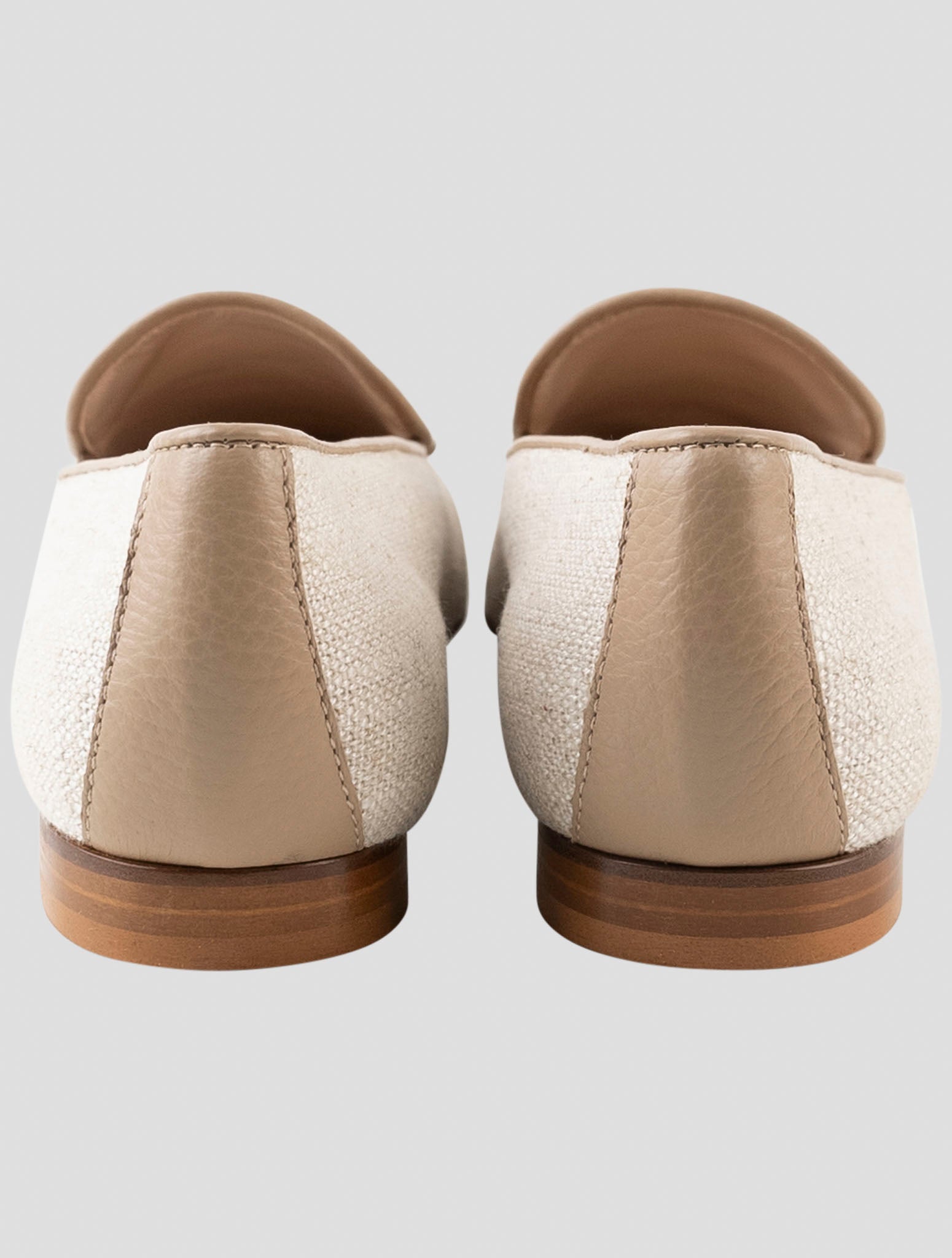 Kiton Beige Canvas Loafers