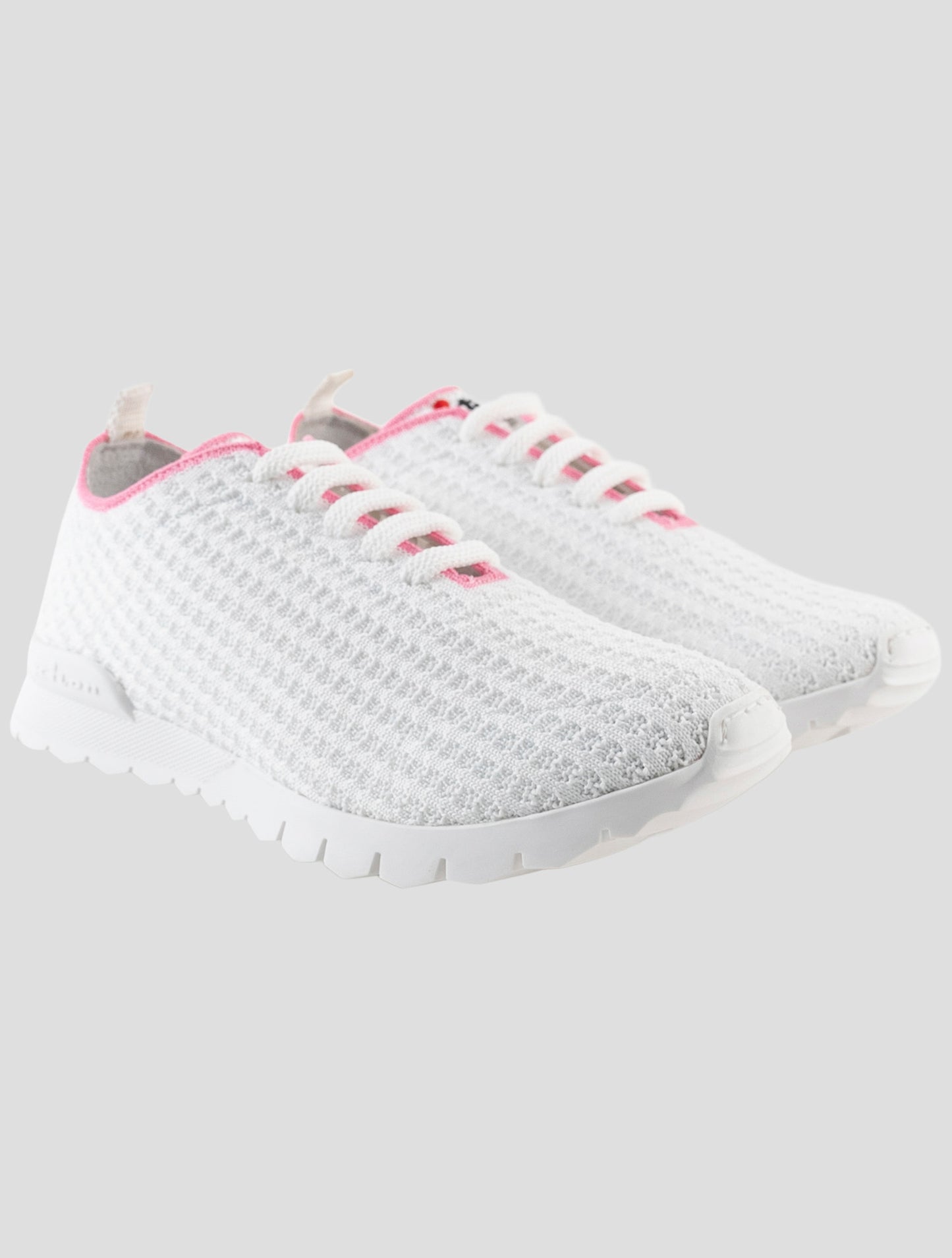 Kiton White Pink Cotton Ea Sneakers