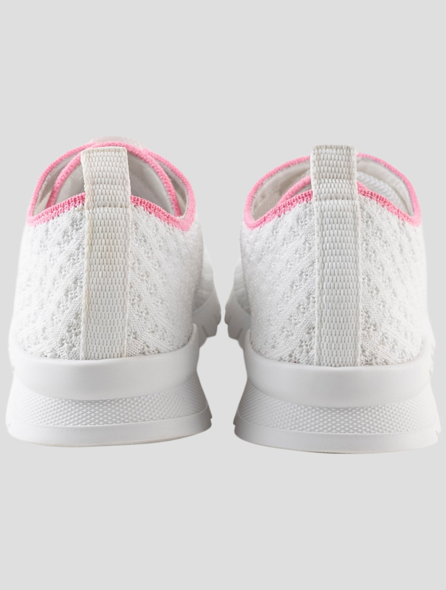 Kiton White Pink Cotton Ea Sneakers