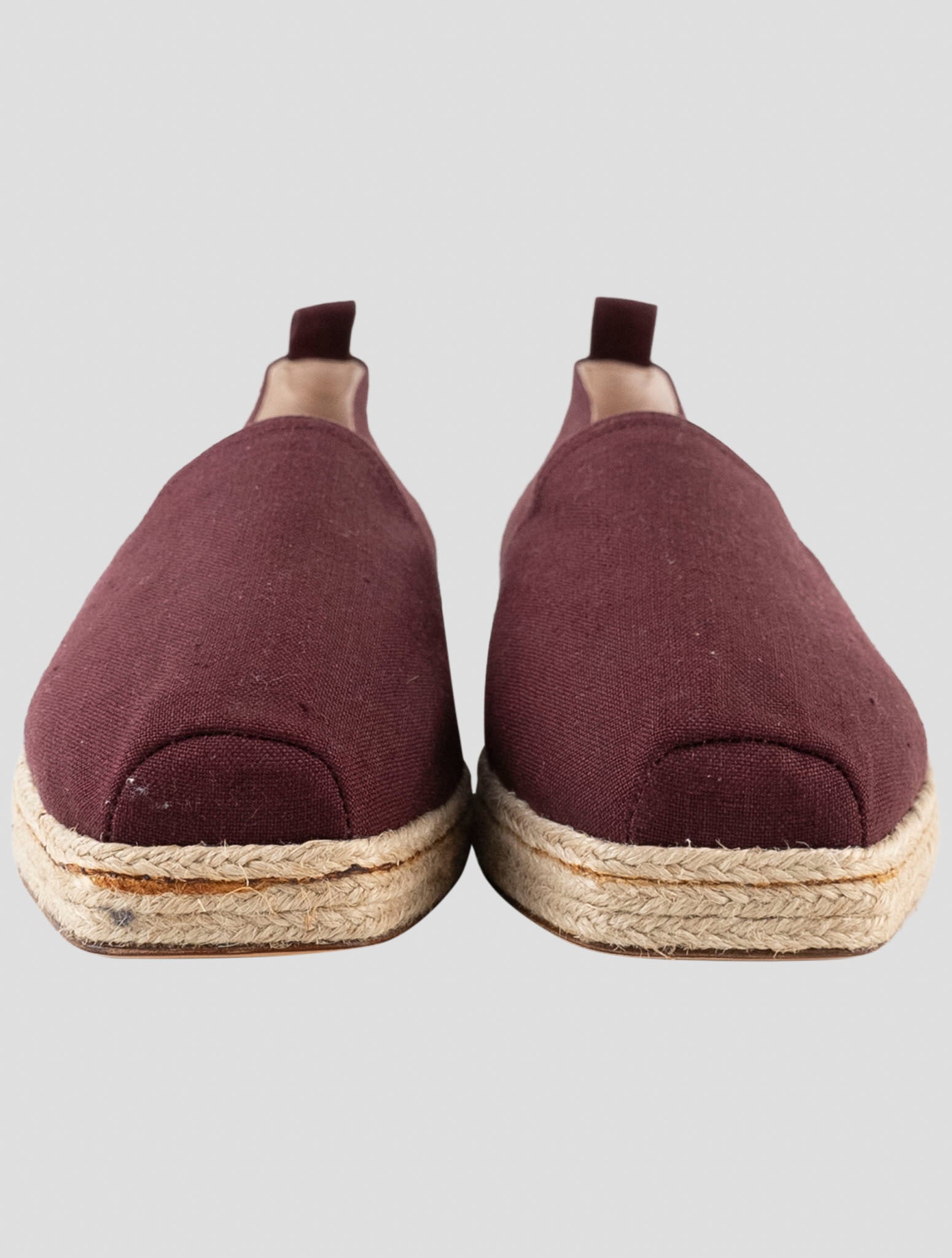 Kiton Burgundy Linen Espadrillas