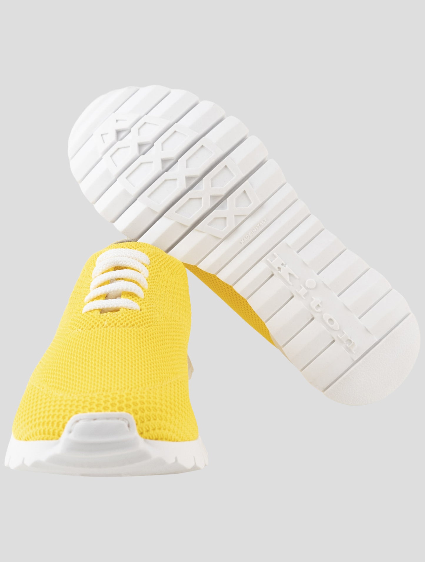 Kiton Yellow Cotton Ea Sneakers