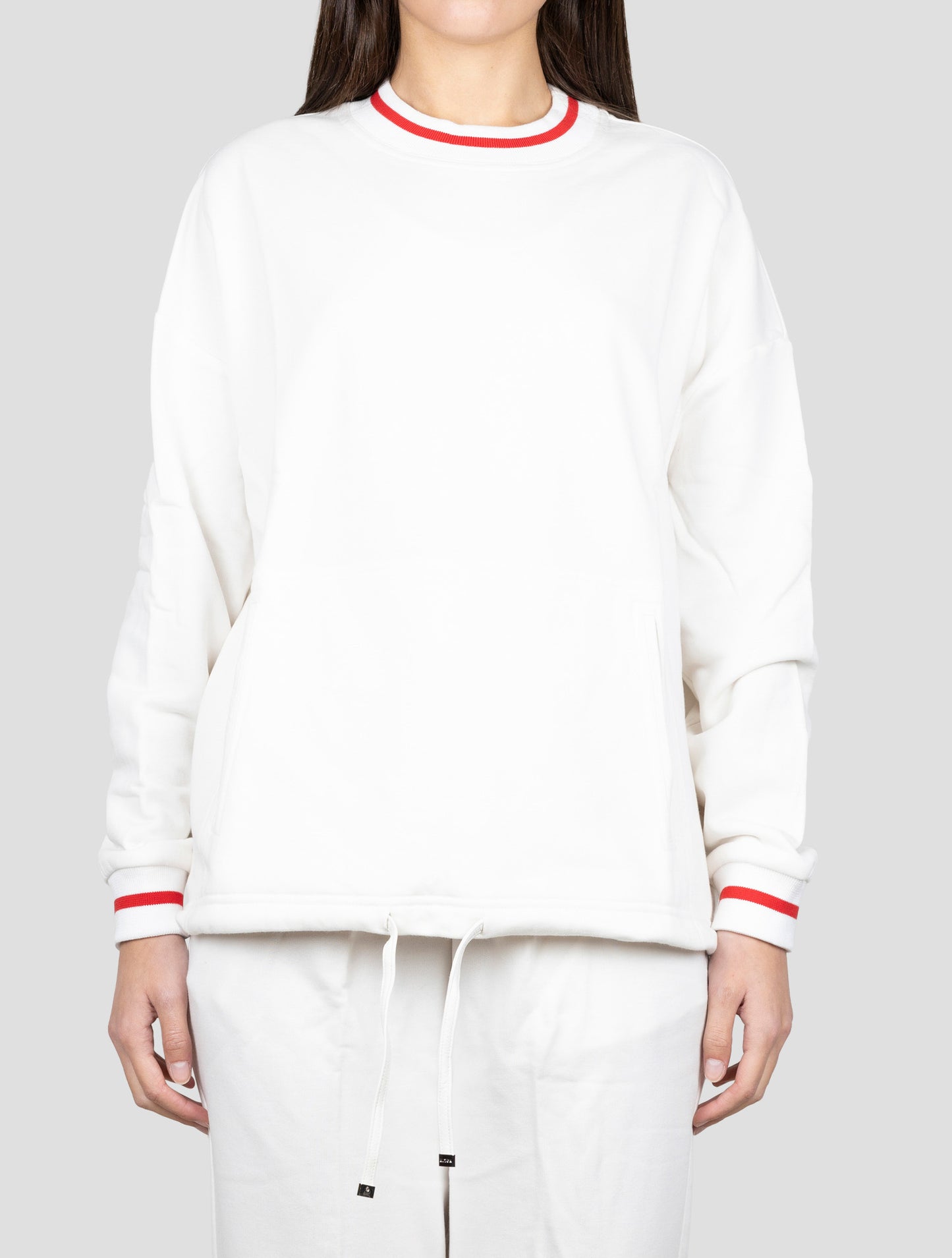 Kiton White Cotton Cashmere Crewneck