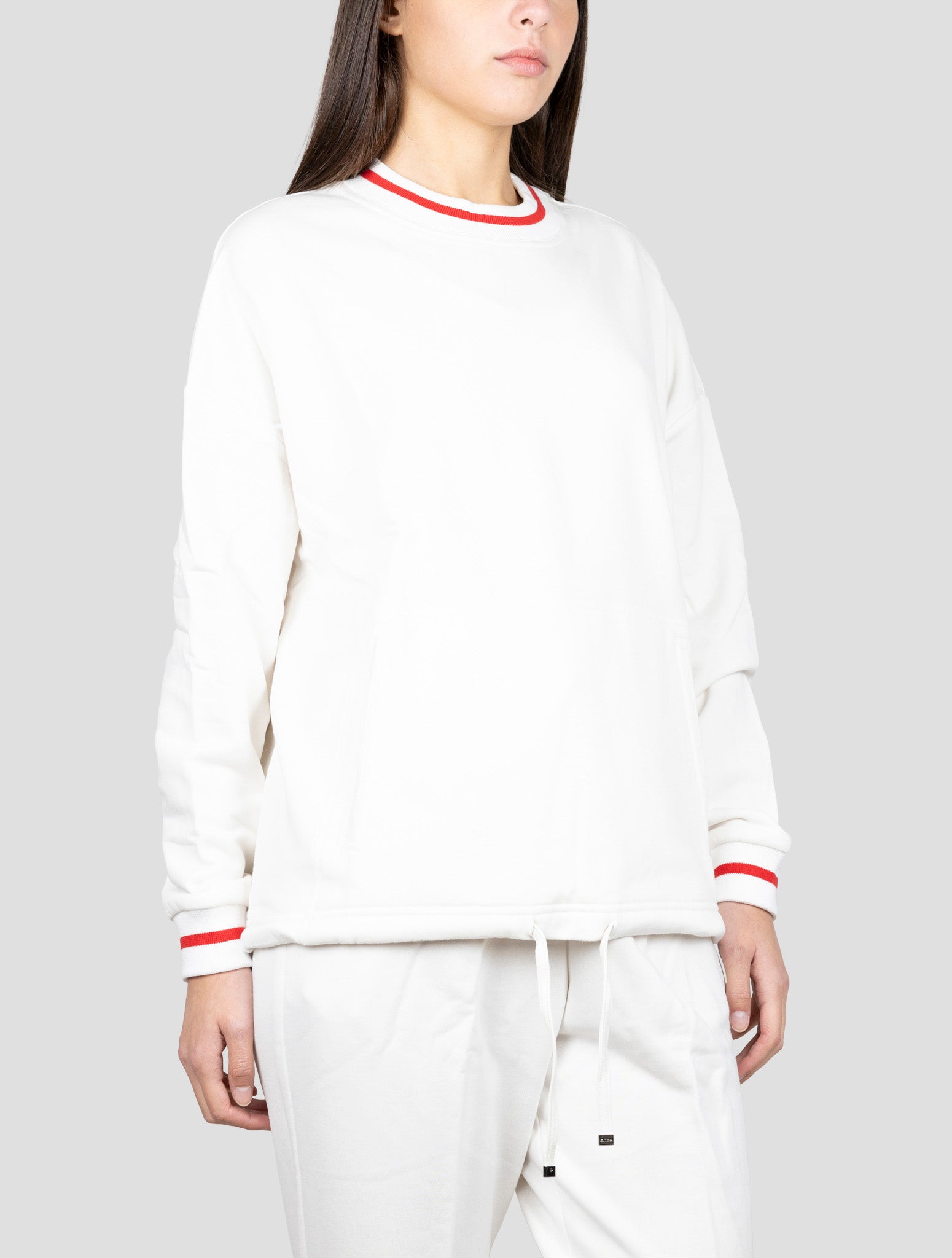 Kiton White Cotton Cashmere Crewneck