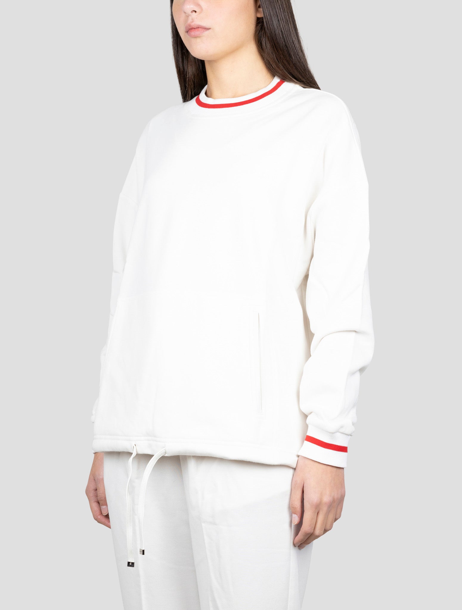 Kiton White Cotton Cashmere Crewneck