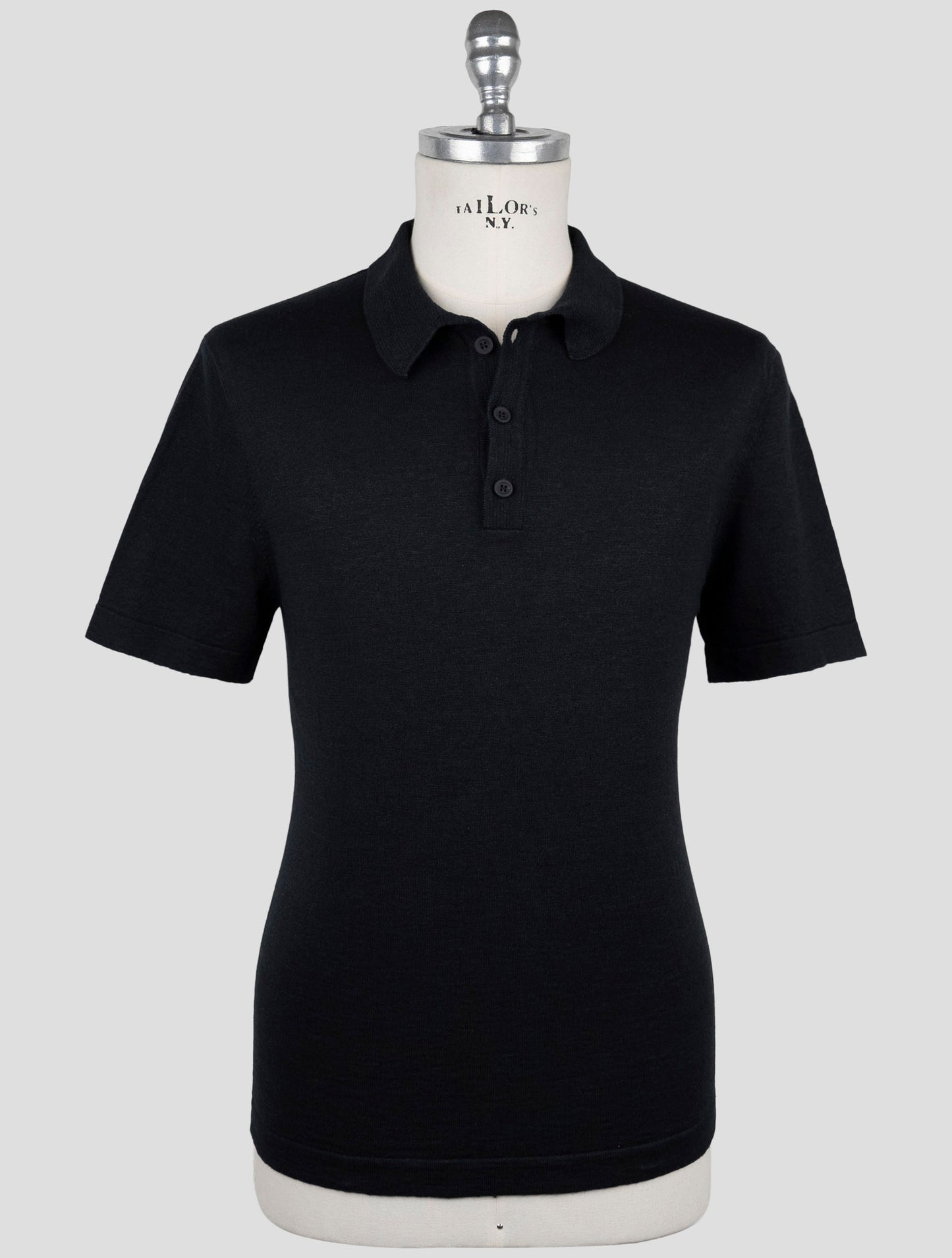Kiton Knt Blue Linen Cotton Polo