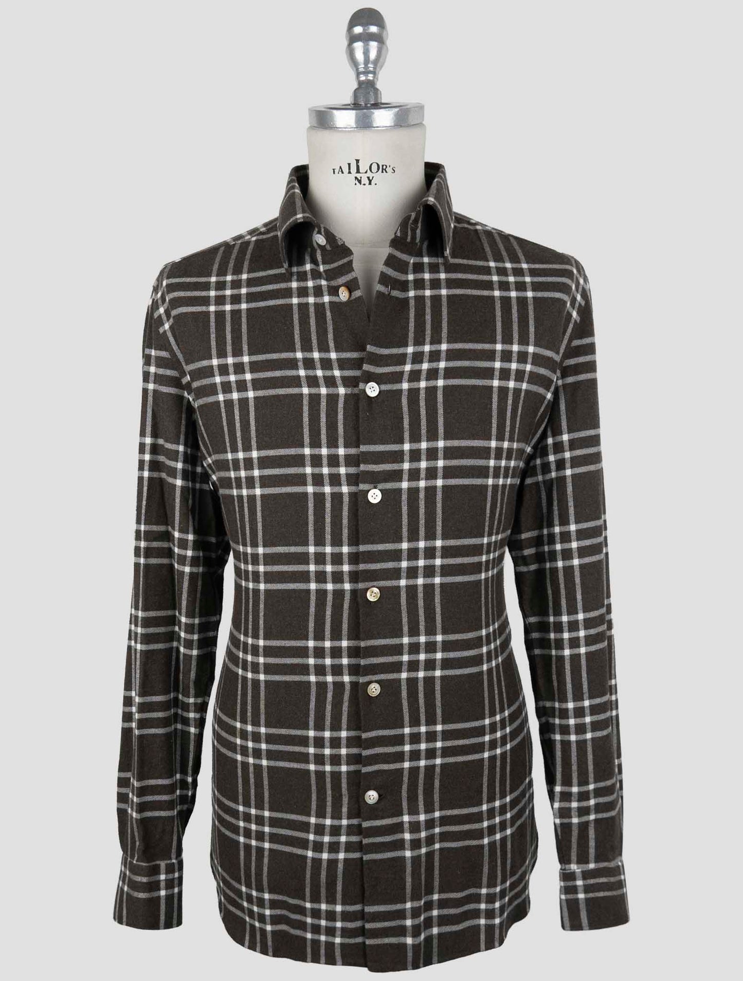 Kiton Brown Cotton Shirt