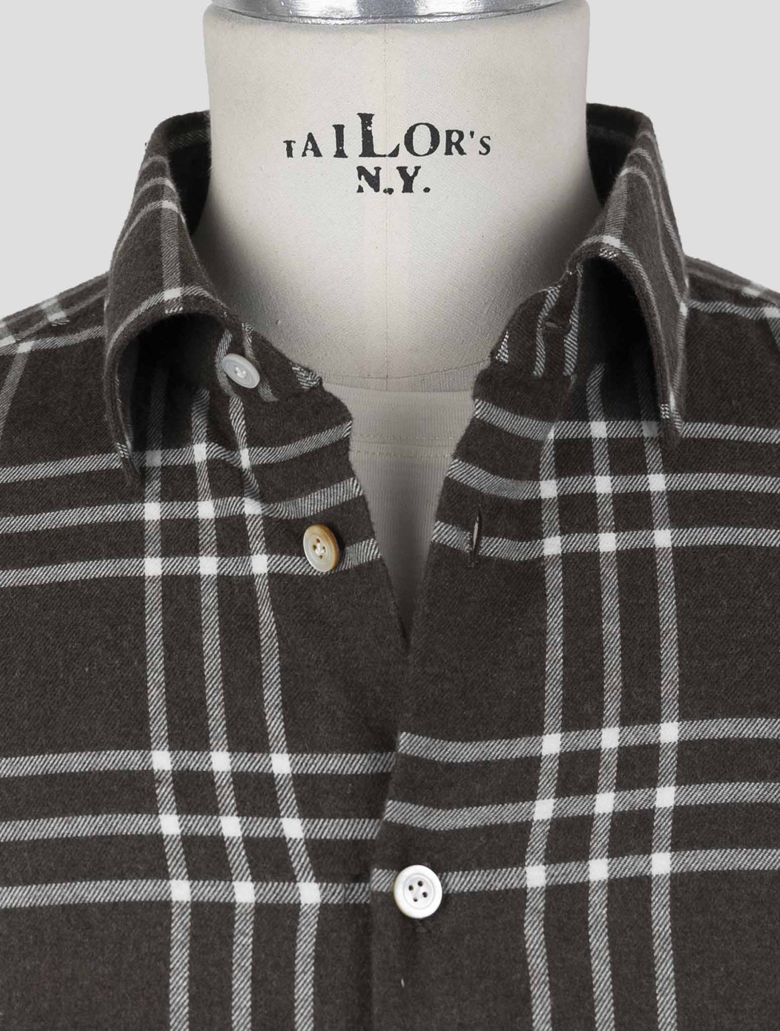 Kiton Brown Cotton Shirt