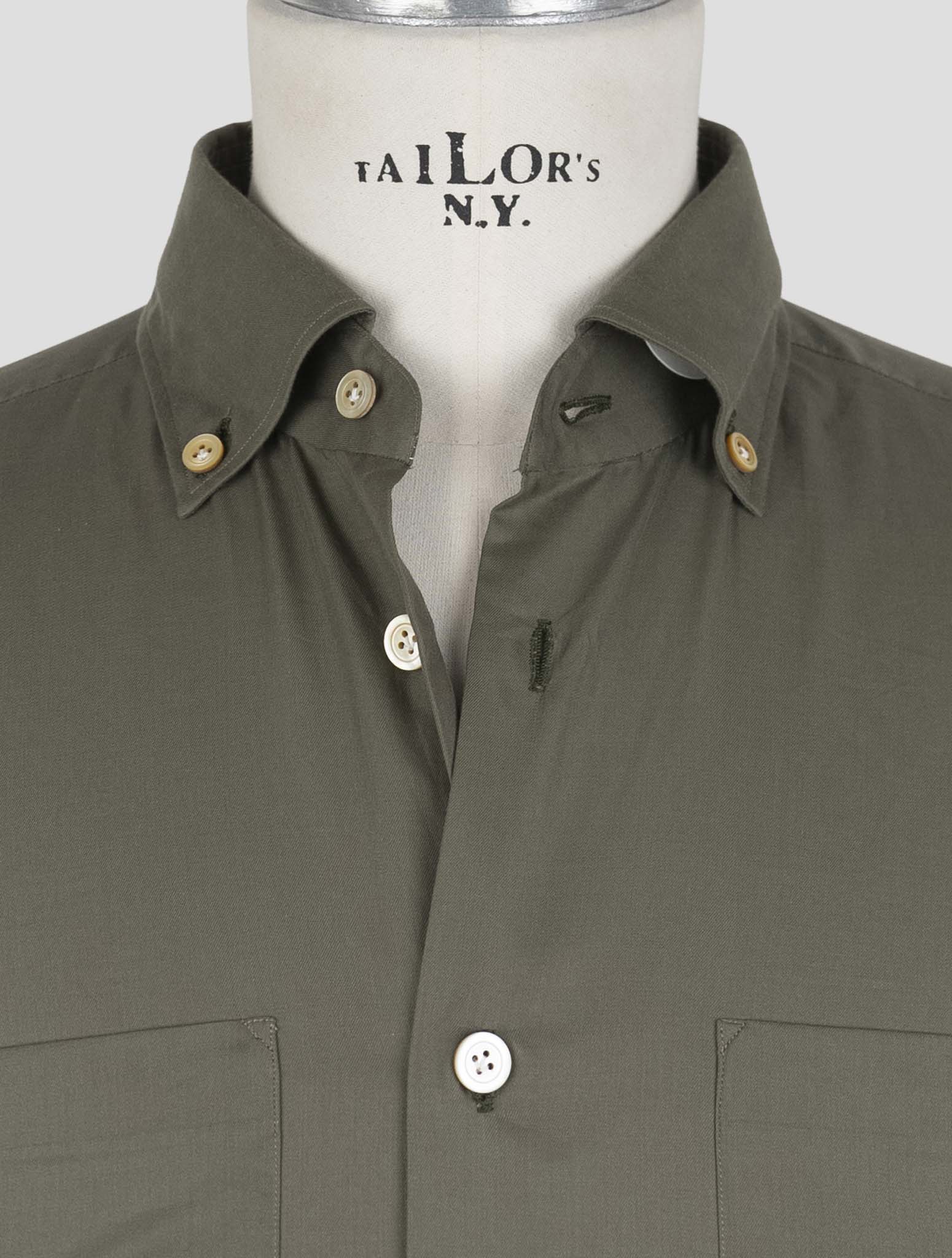 Kiton Green Cotton Shirt