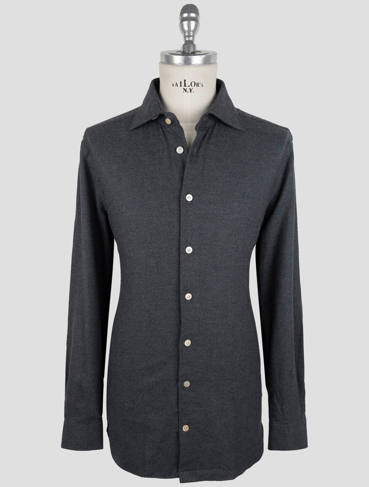 Kiton Gray Cotton Shirt