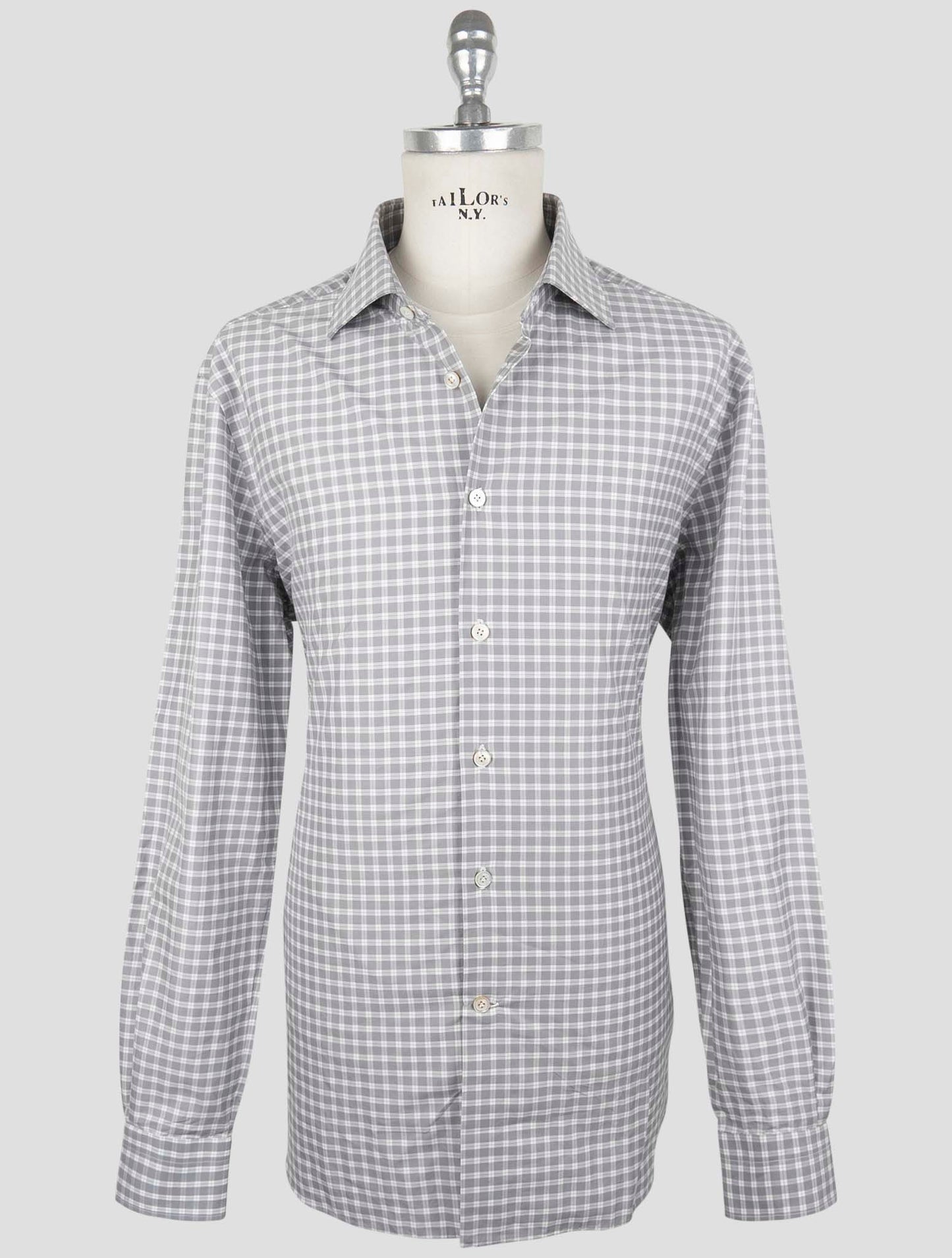 Kiton Gray Cotton Shirt