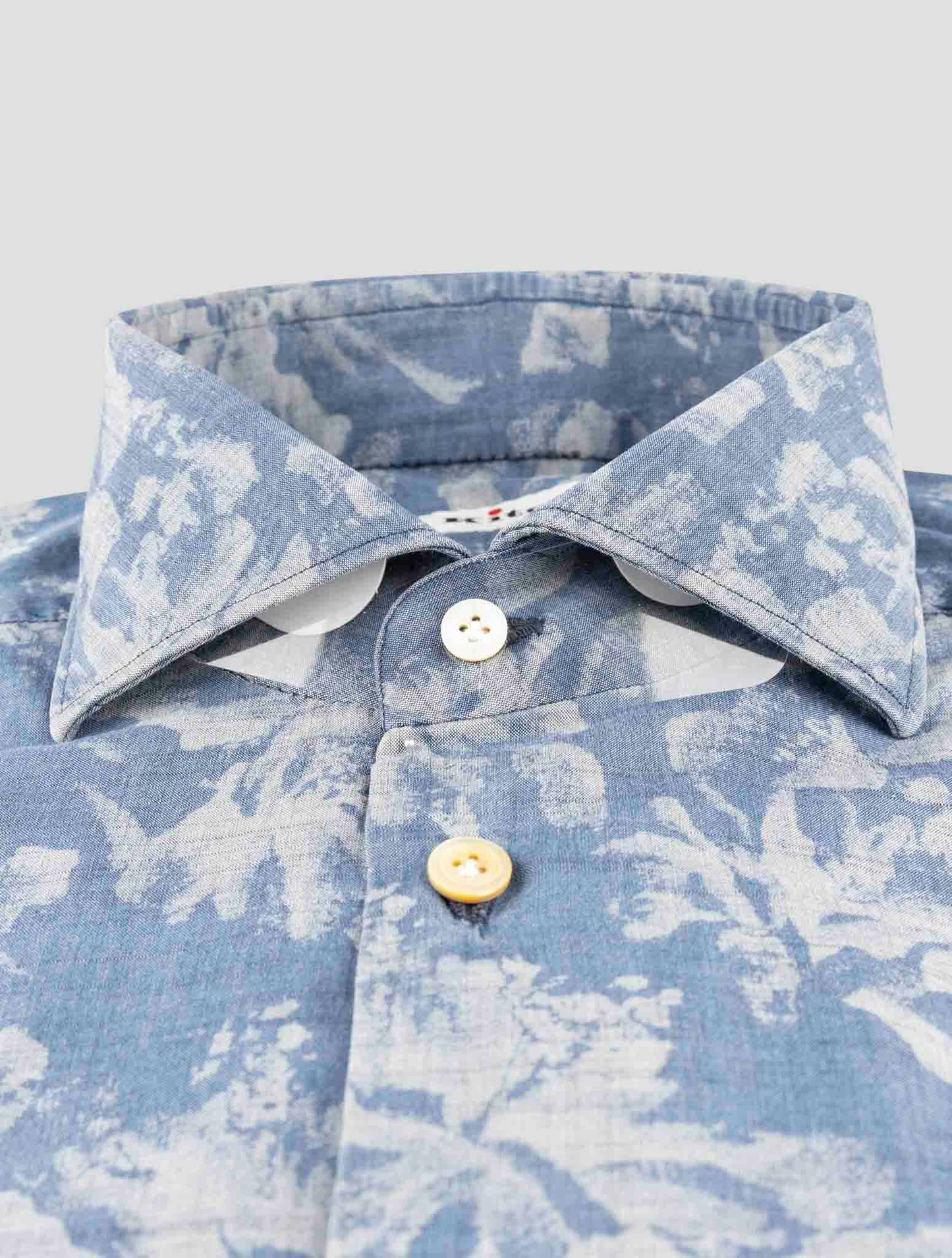 Kiton Blue Cotton Shirt