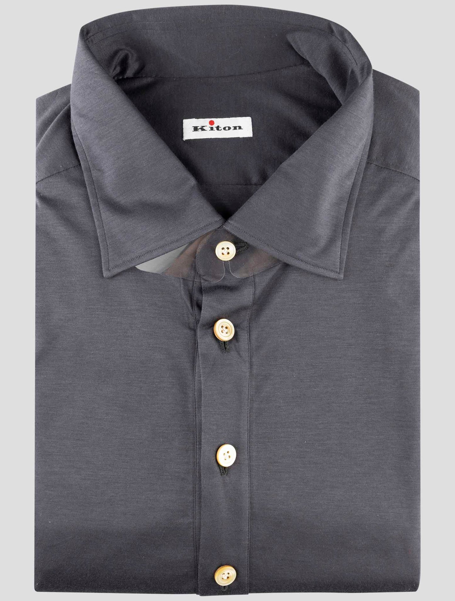 Kiton Dark Gray Cotton Shirt