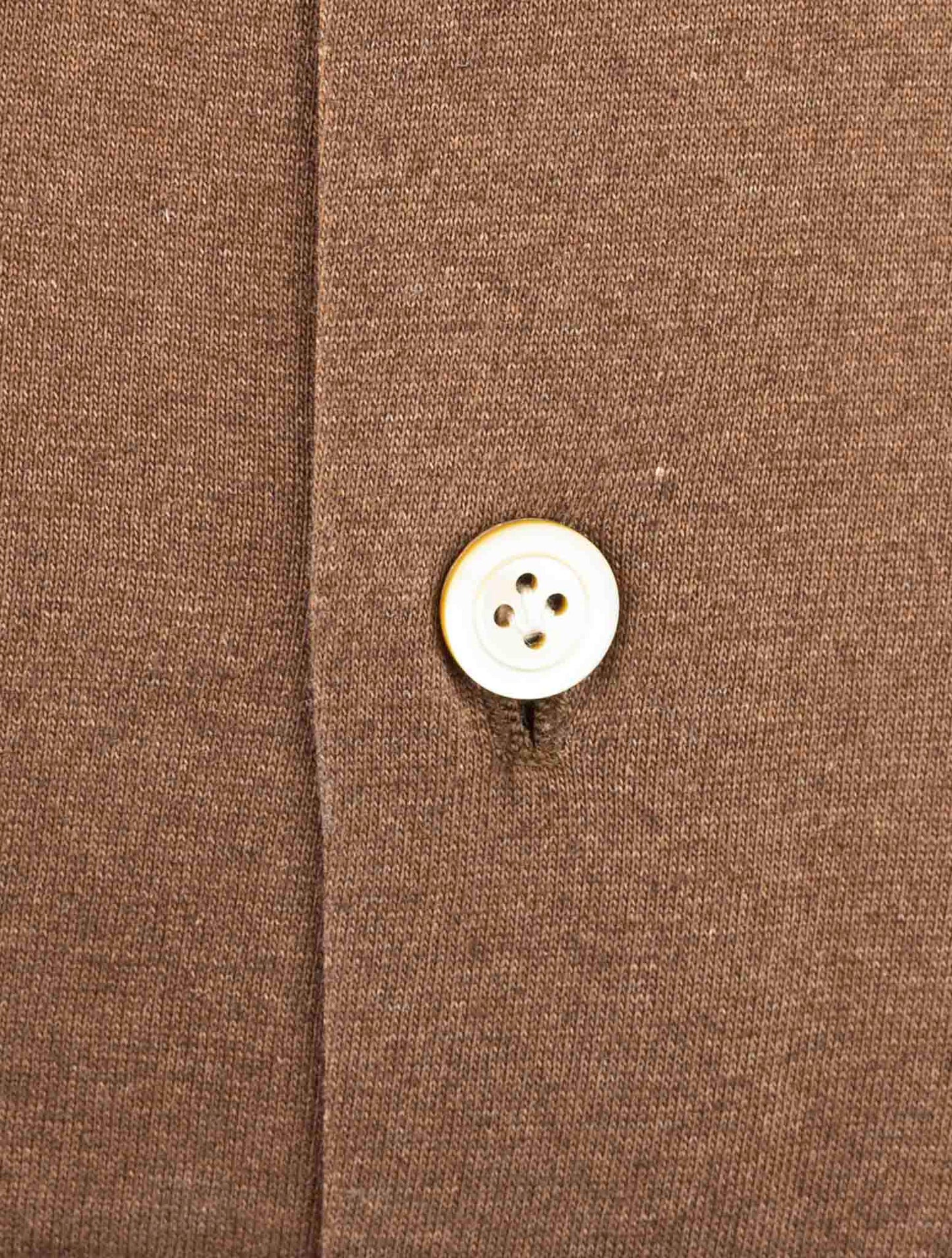 Kiton Brown Cotton Cashmere Shirt