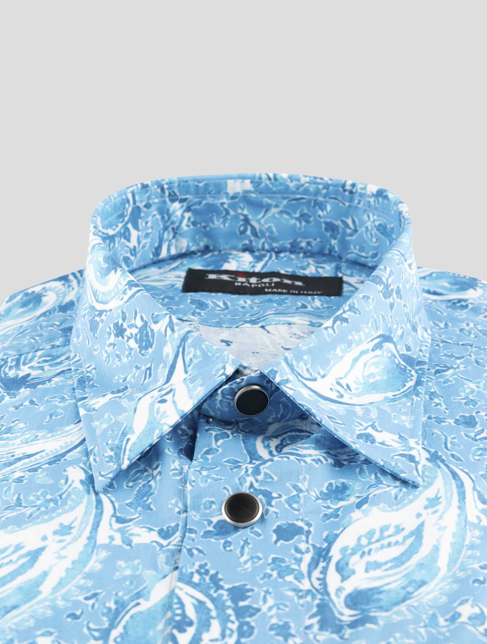 Kiton Light Blue Cotton Shirt