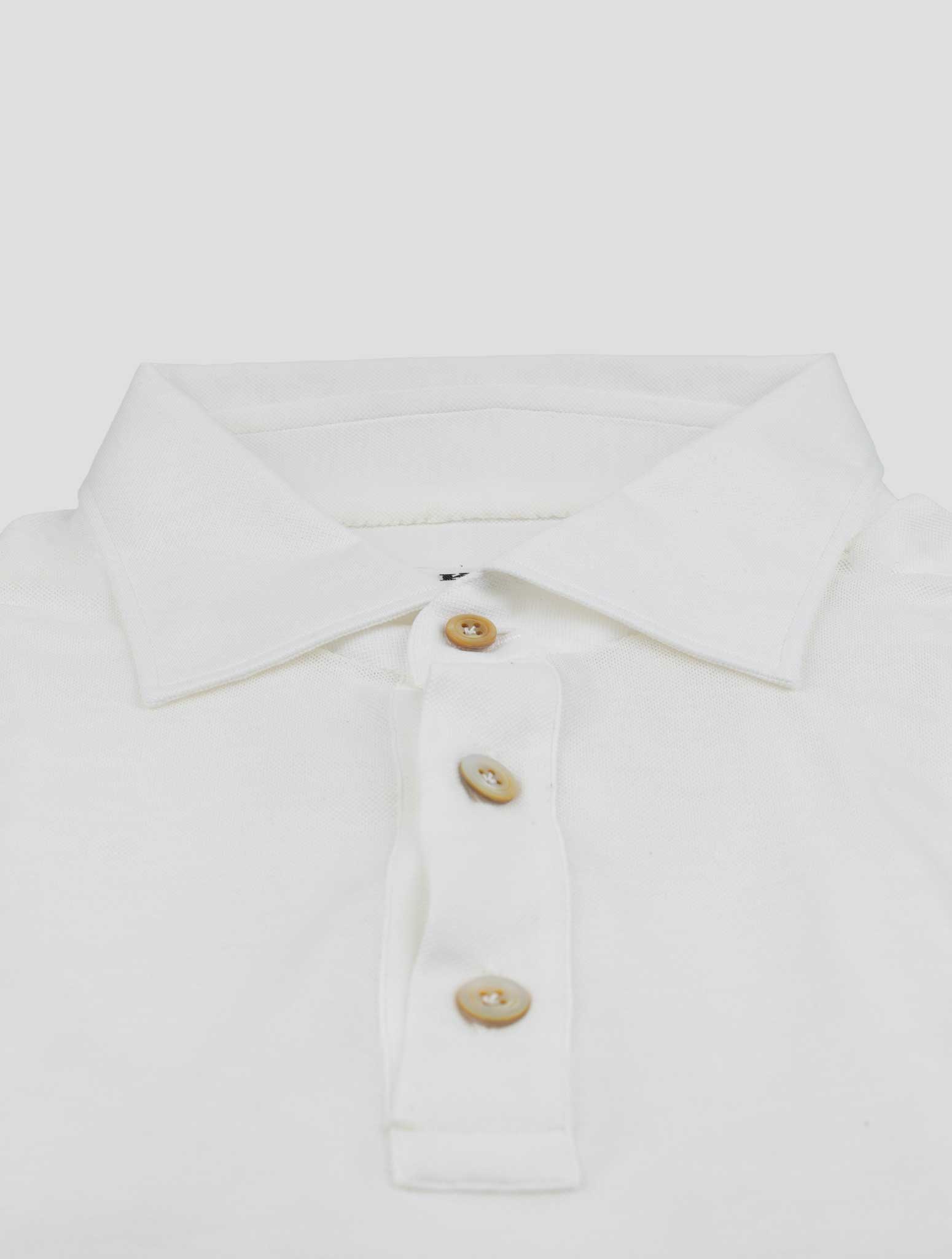 Kiton White Cotton Polo