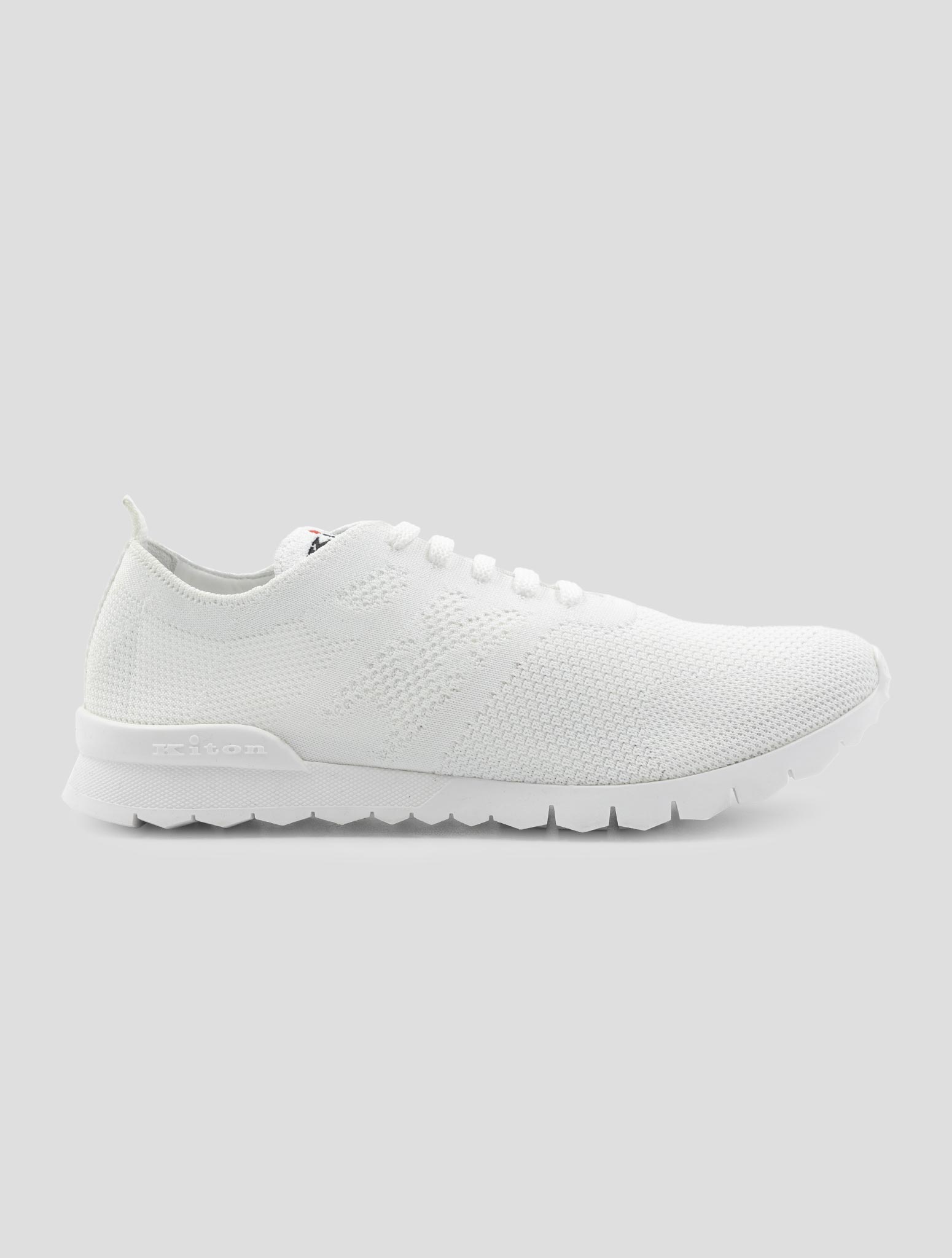 Kiton White Cotton Ea Sneakers