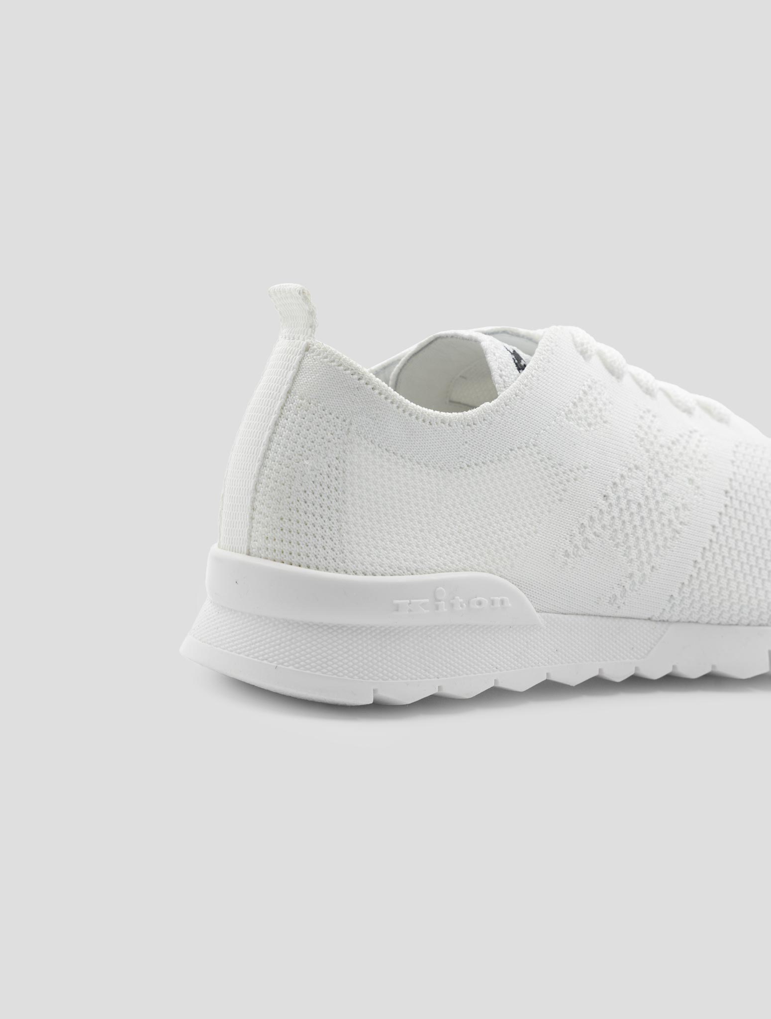 Kiton White Cotton Ea Sneakers