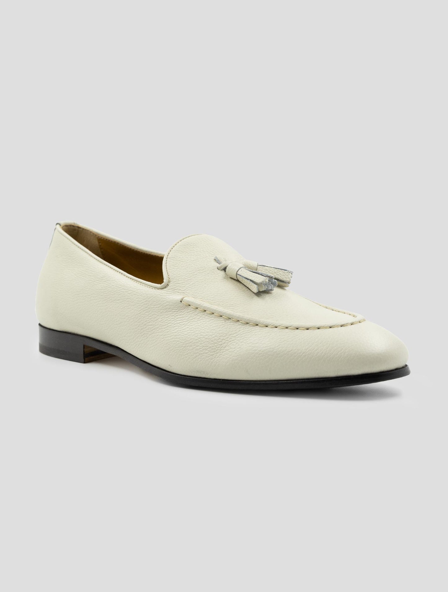 Kiton White Leather Loafers