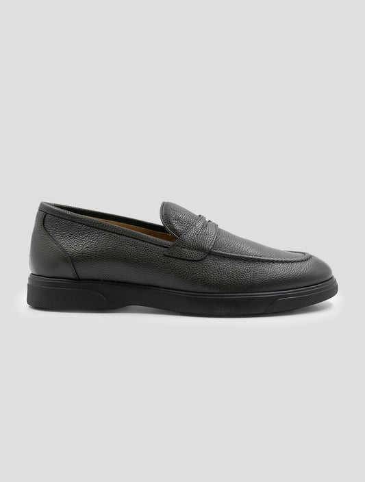 Kiton Green Leather Loafers