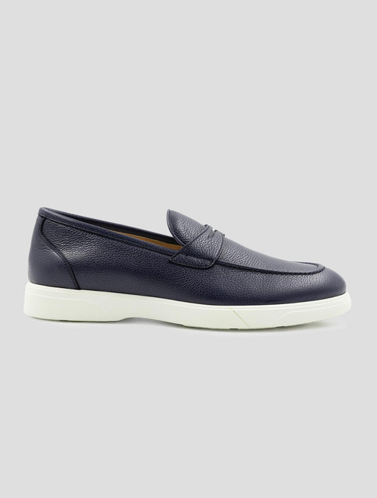 Kiton Blue Leather Loafers