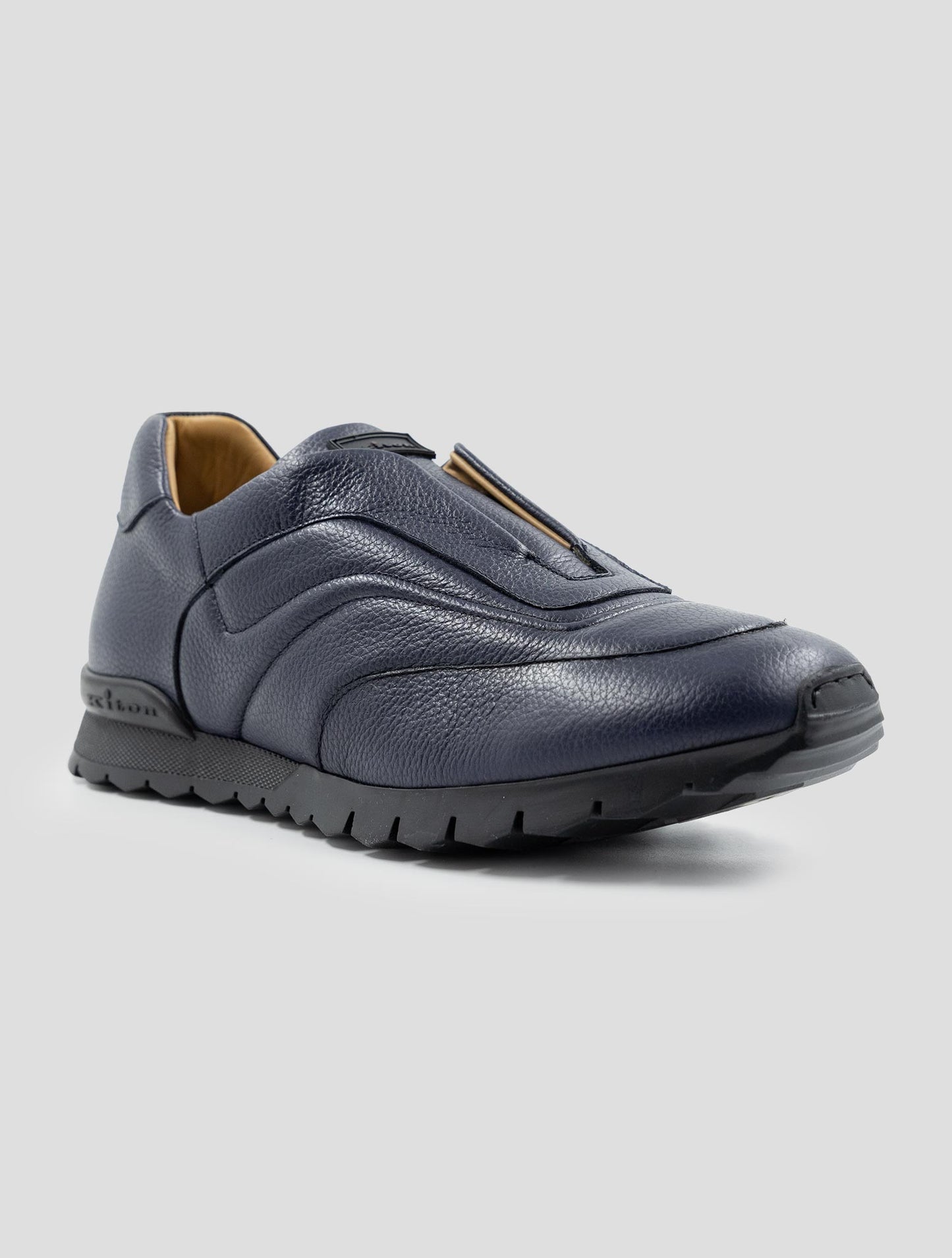 Kiton Blue Leather Sneakers