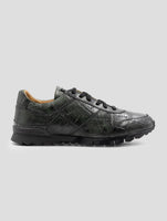 Kiton Green Leather Crocodile With Fur Sneakers