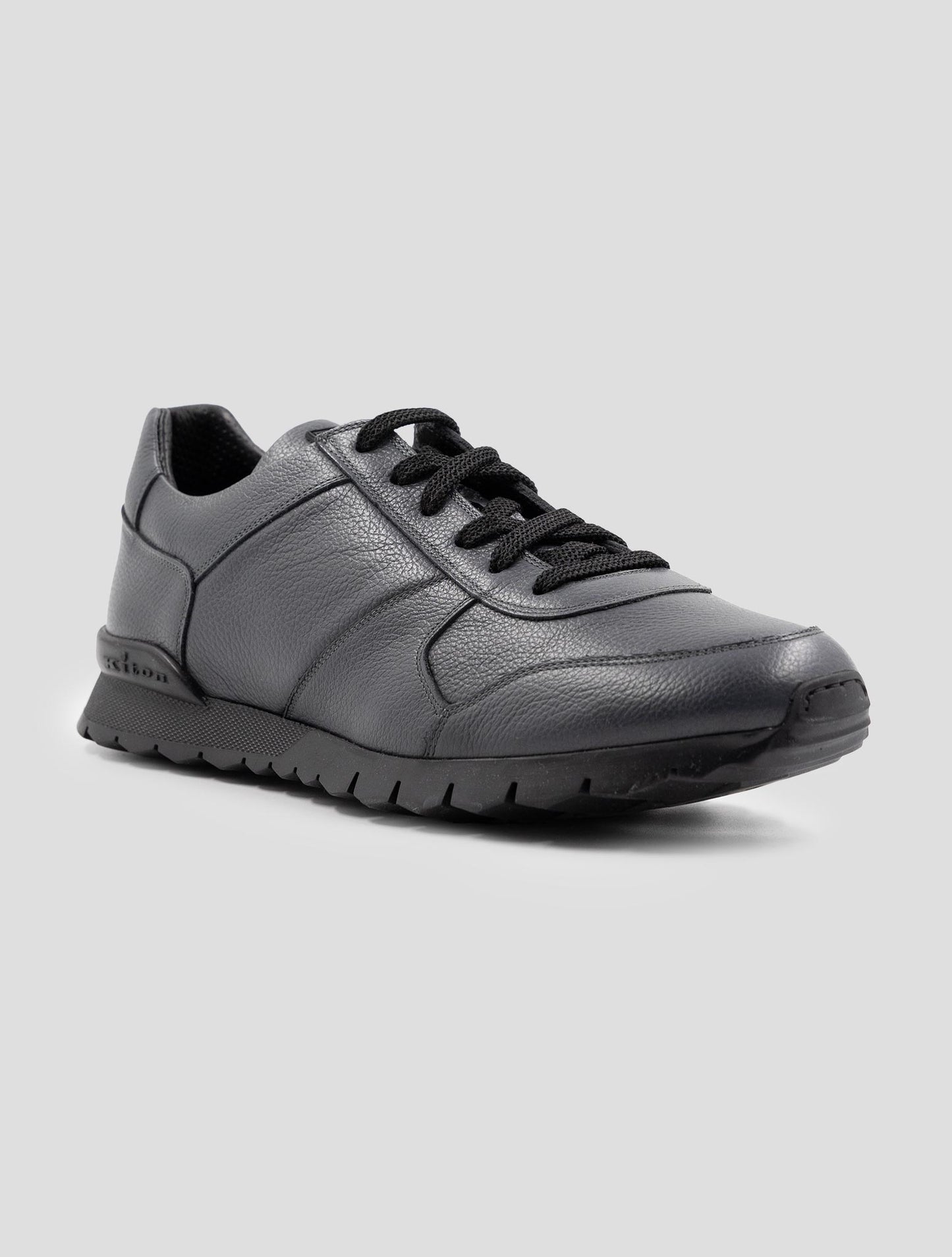 Kiton Gray Leather Sneakers