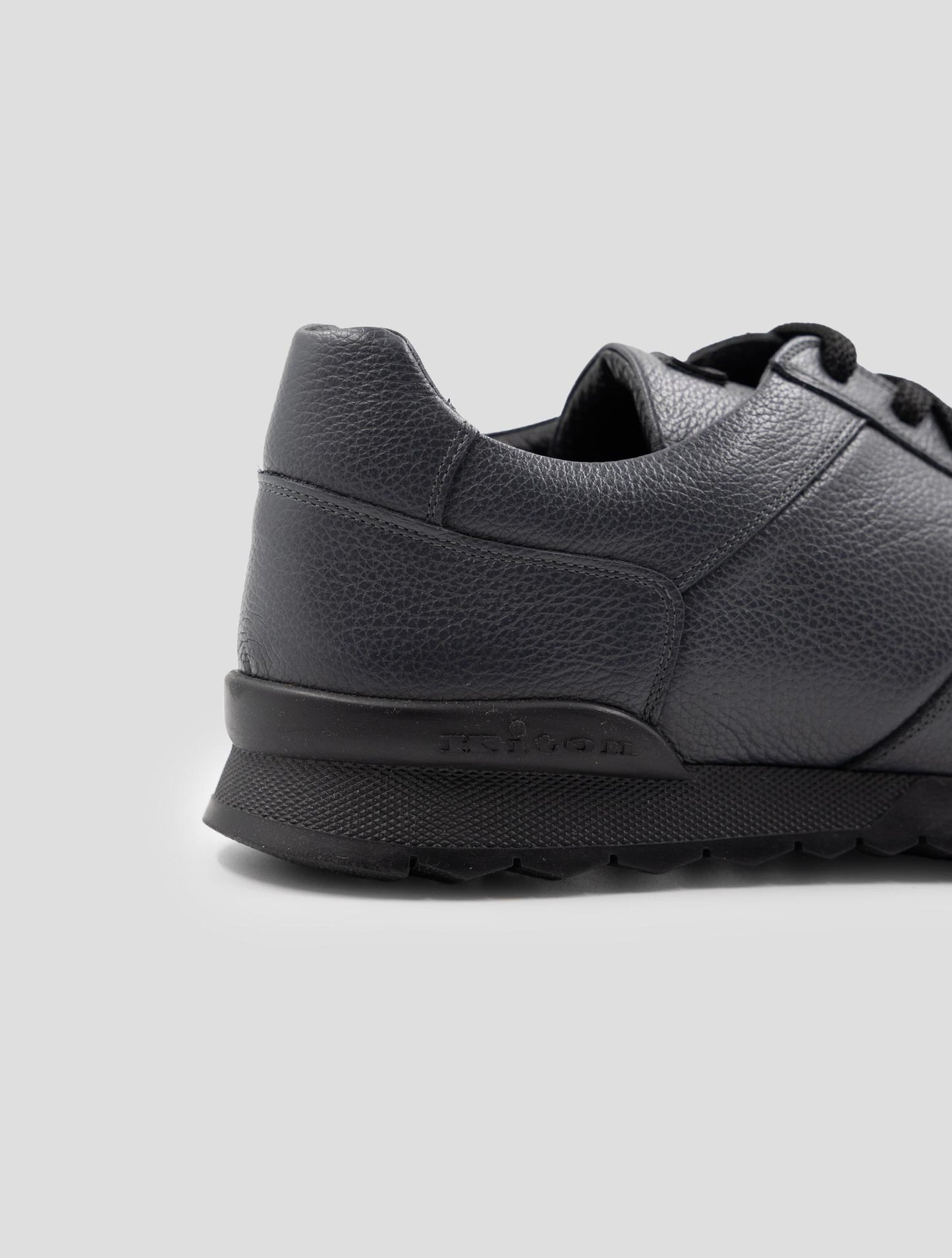 Kiton Gray Leather Sneakers