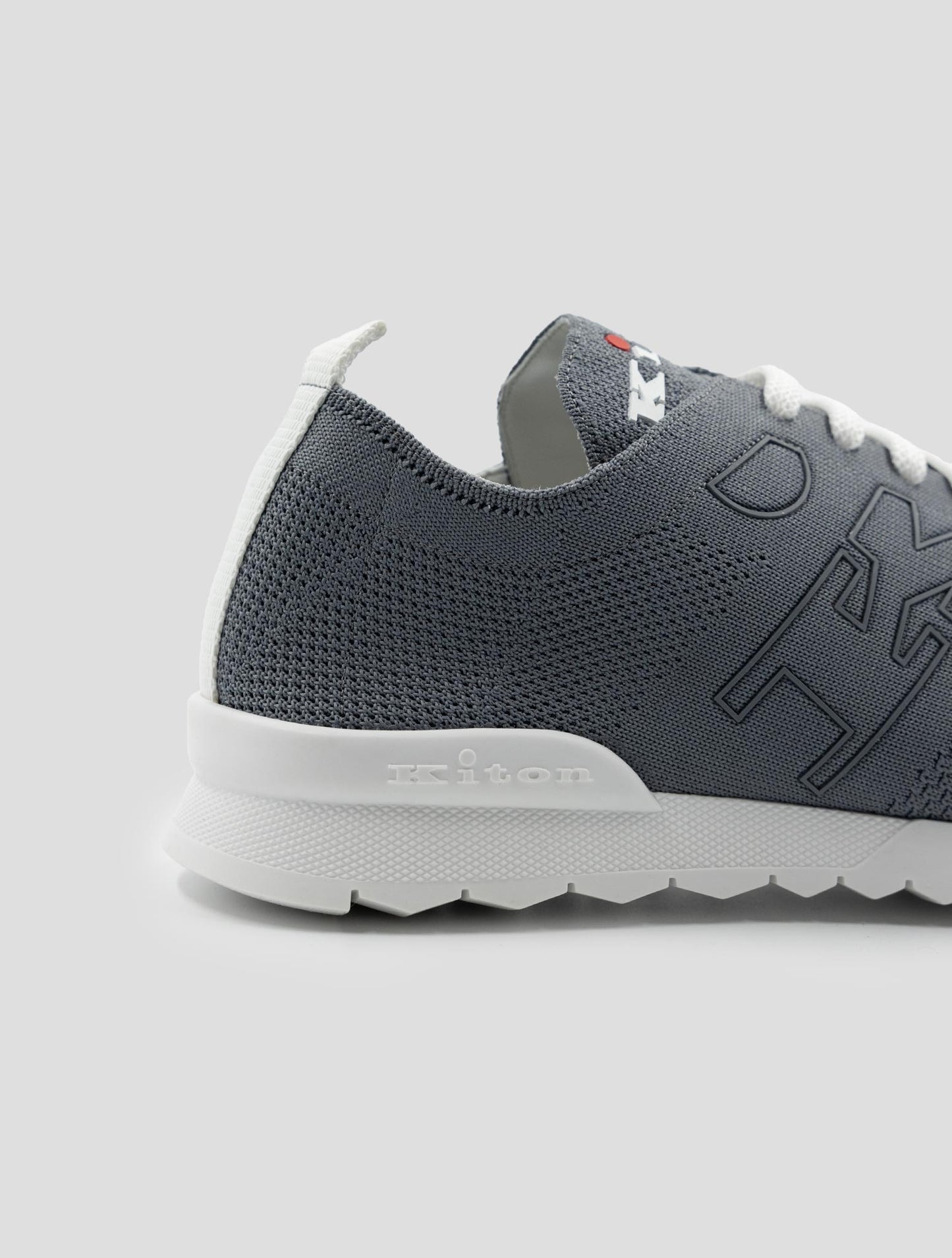 Kiton Gray Cotton Ea Sneakers