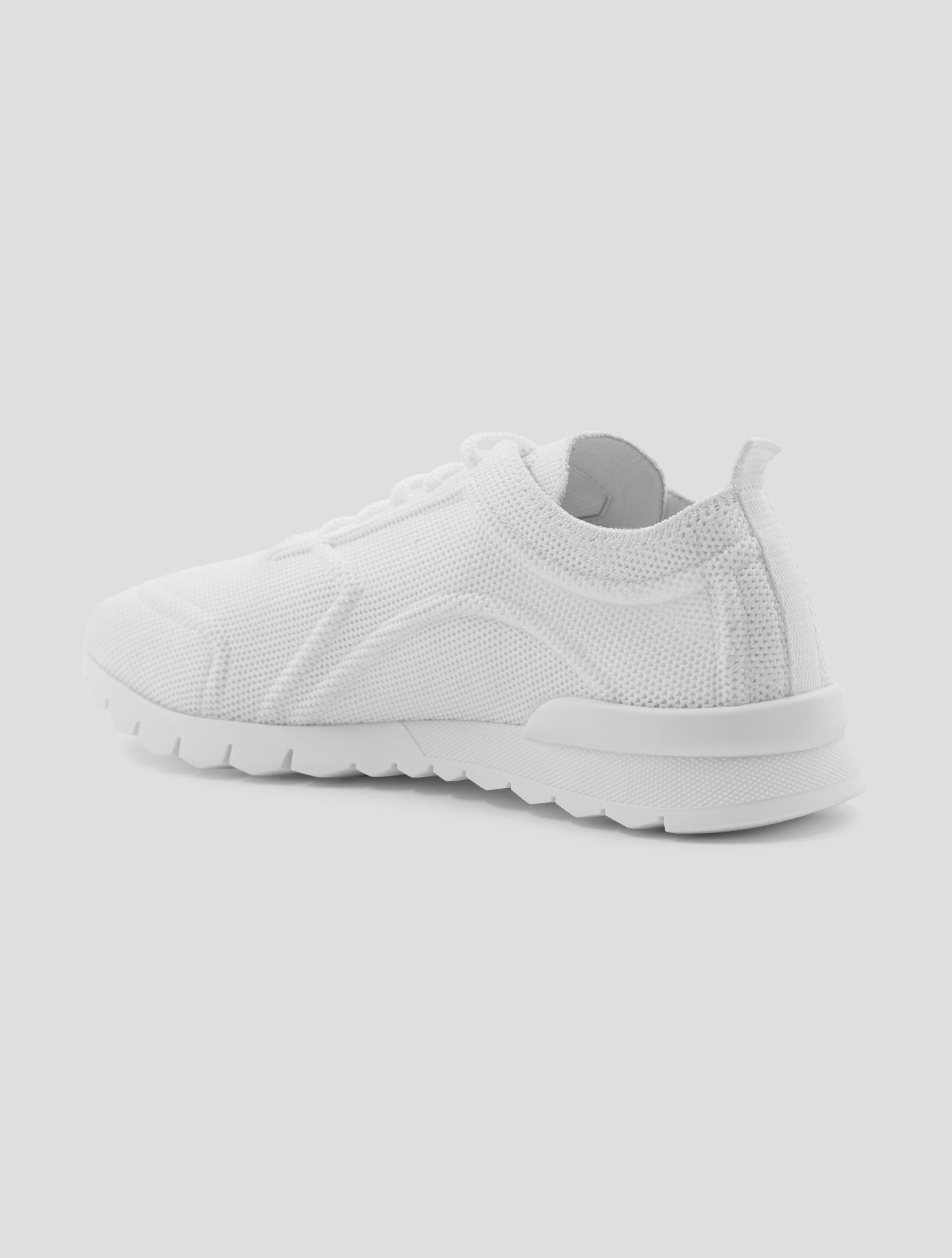 Kiton White Cotton Ea Sneakers