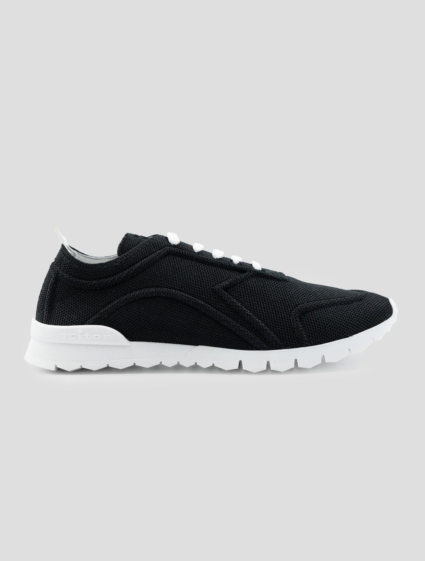 Kiton Black Cotton Ea Sneakers