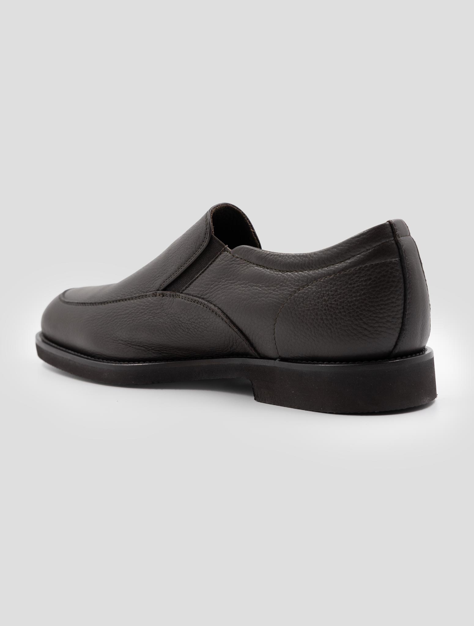 Kiton Brown Leather  With Fur Loafers