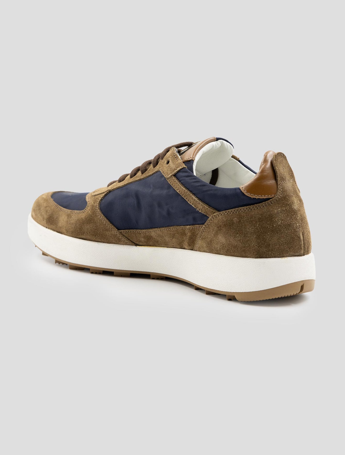 Kiton Brown Leather Suede Pl Sneakers