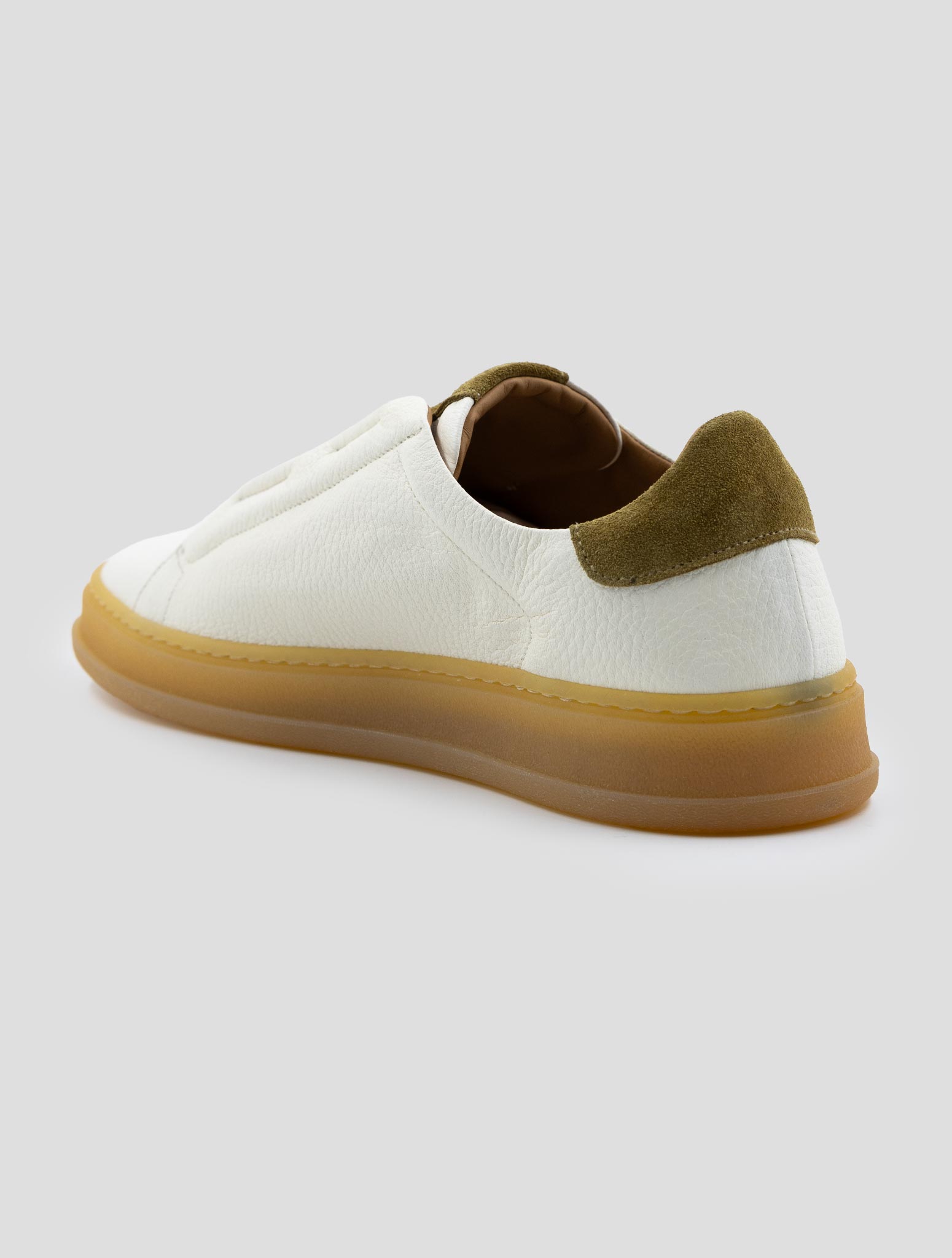Kiton White Leather Deer Sneakers