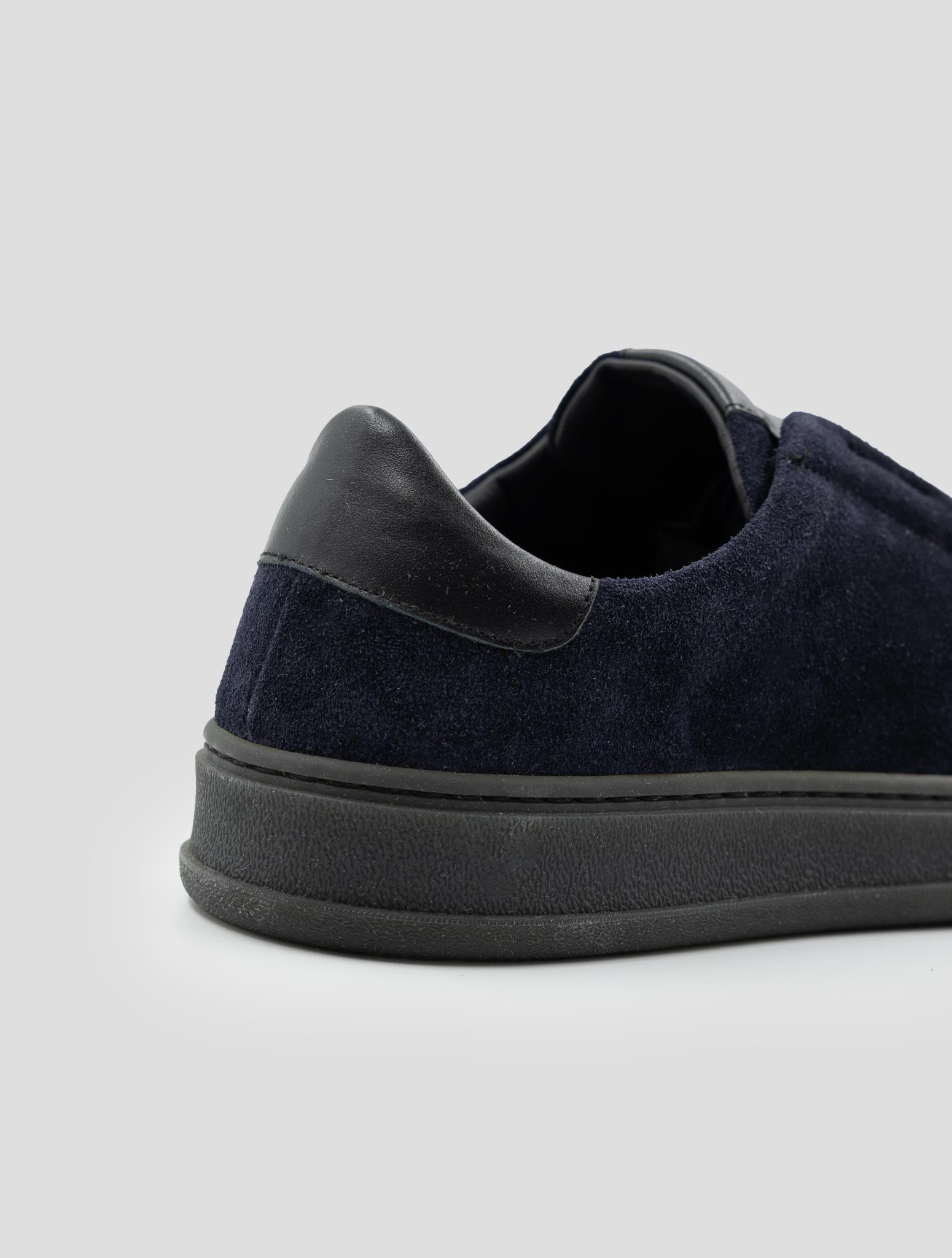 Kiton Dark Blue Leather Suede Sneakers