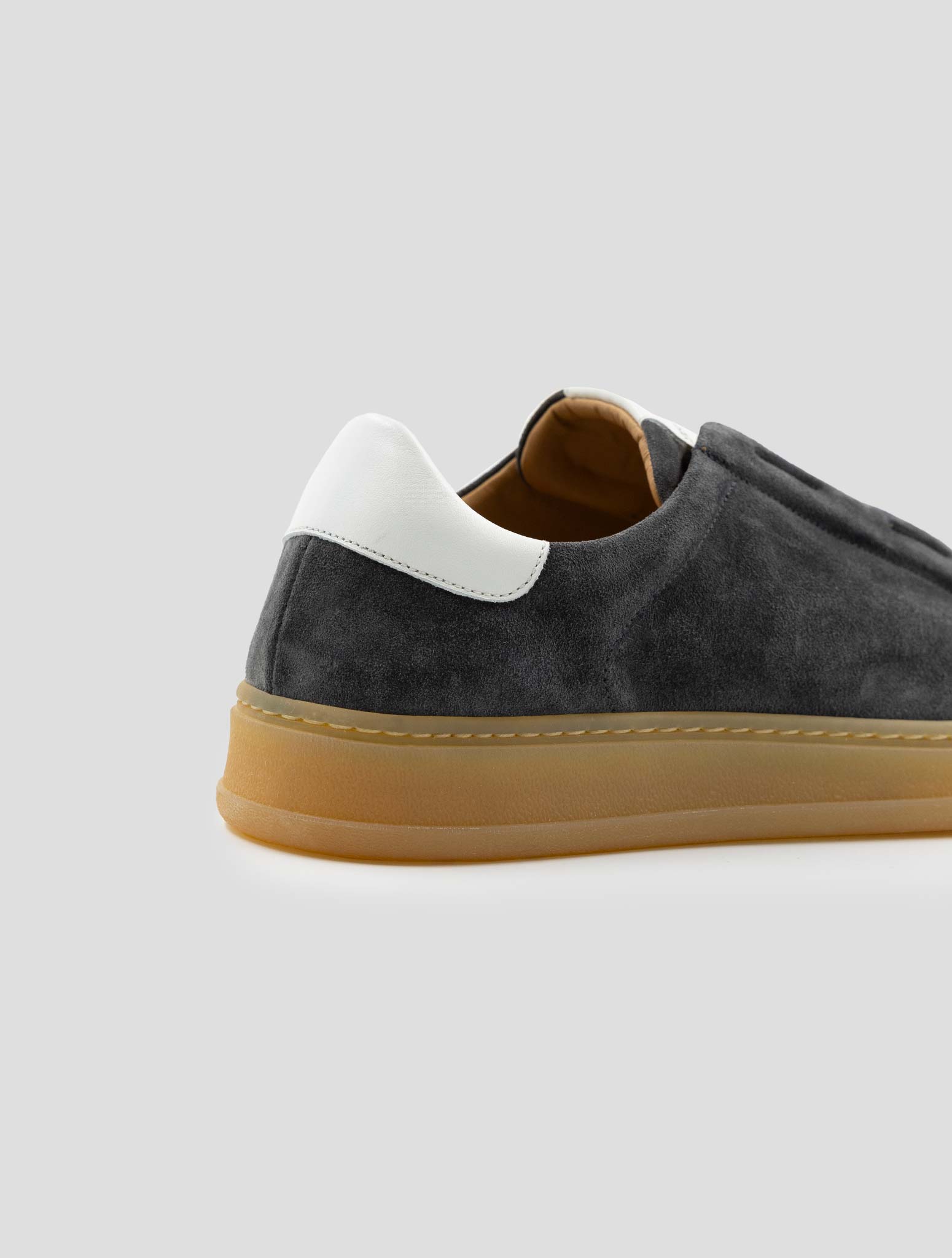 Kiton Dark Gray Leather Suede Sneakers