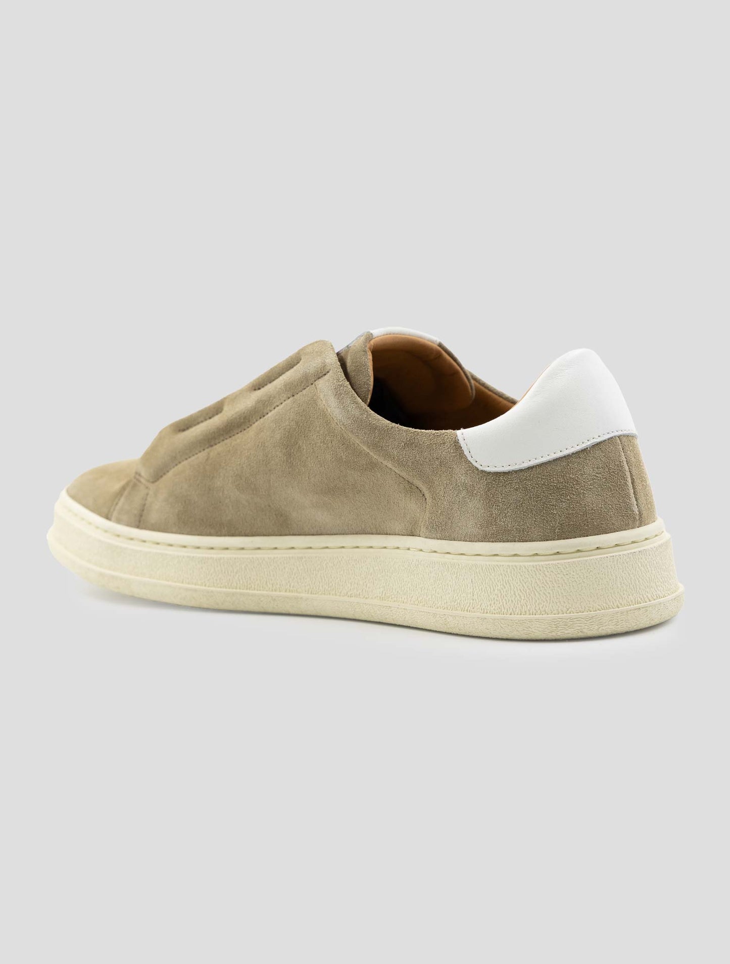 Kiton Beige Leather Suede Sneakers