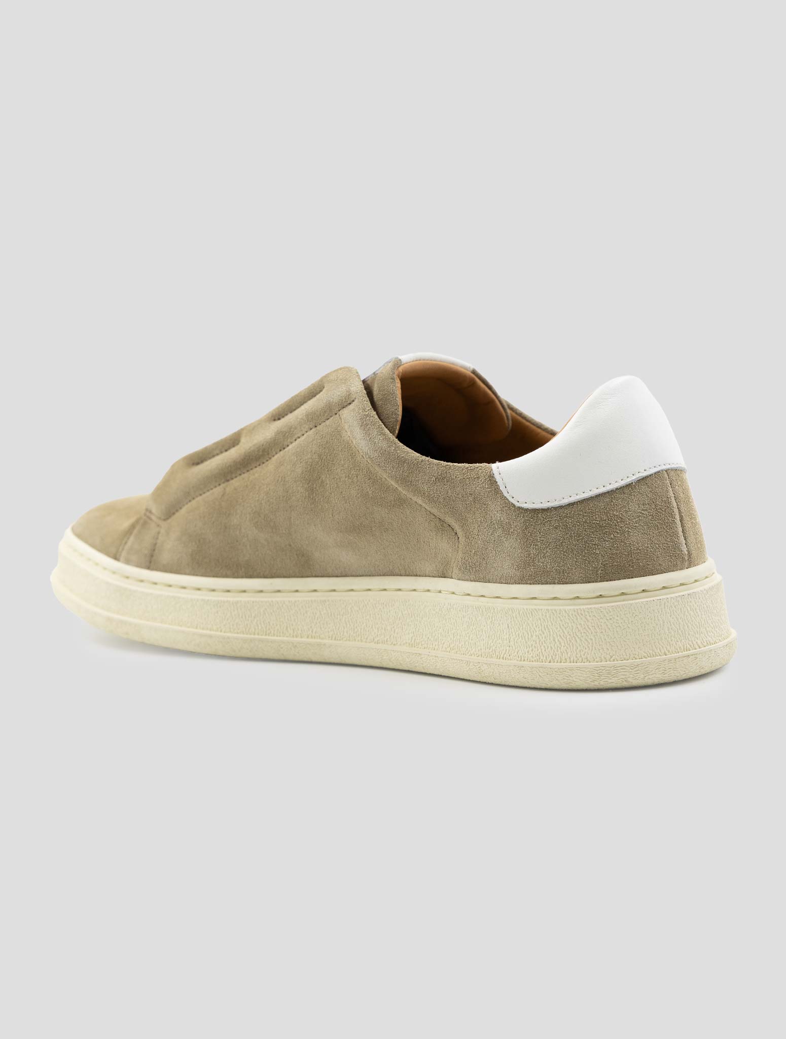 Kiton Beige Leather Suede Sneakers