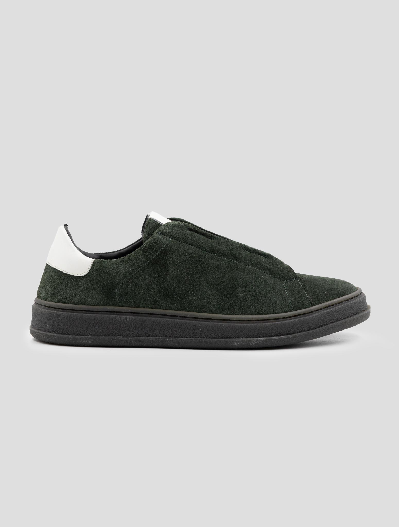 Kiton Green Leather Suede Sneakers