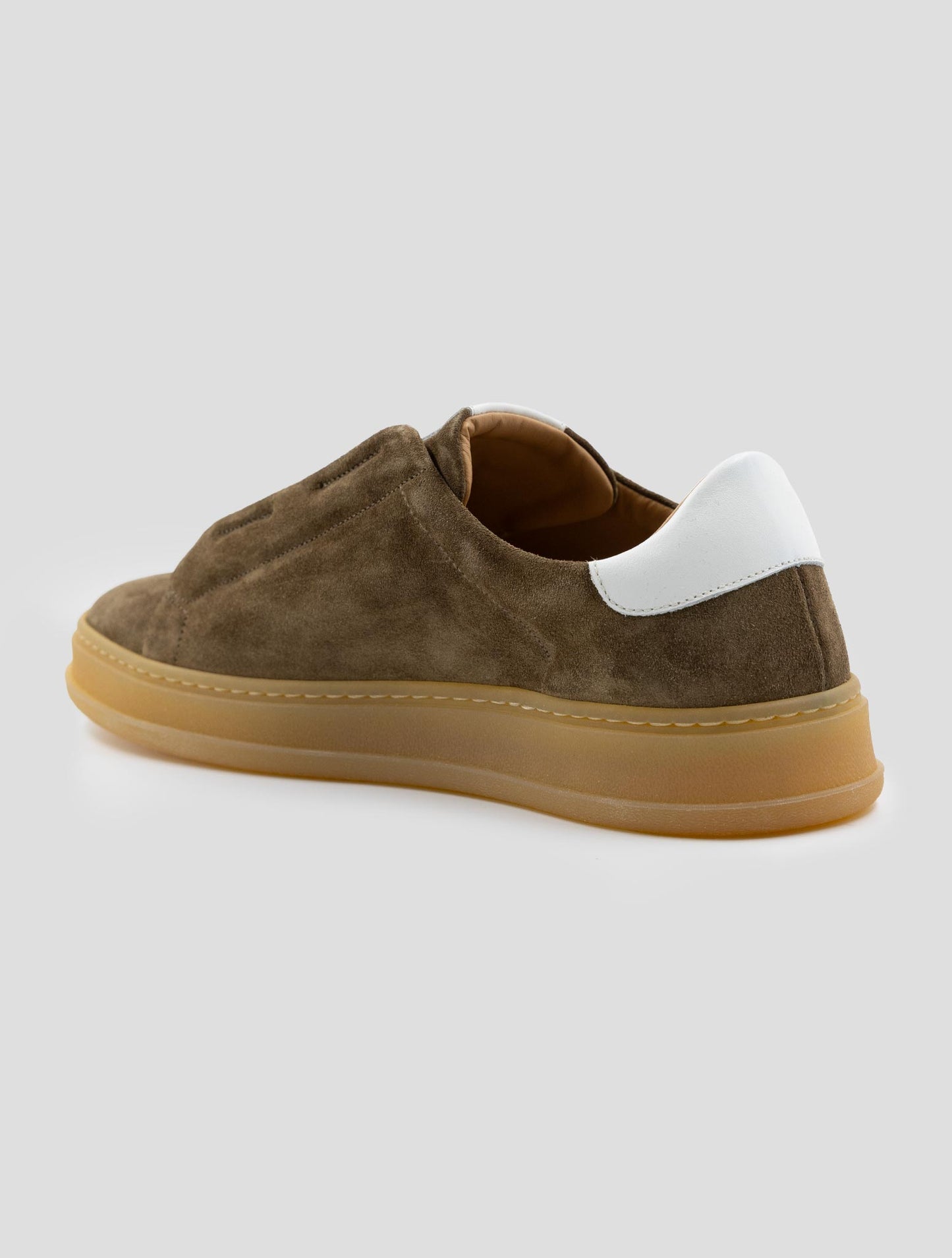 Kiton Brown Leather Suede Sneakers