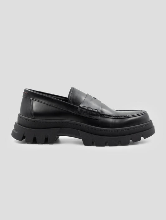 Kiton Black Leather Loafers