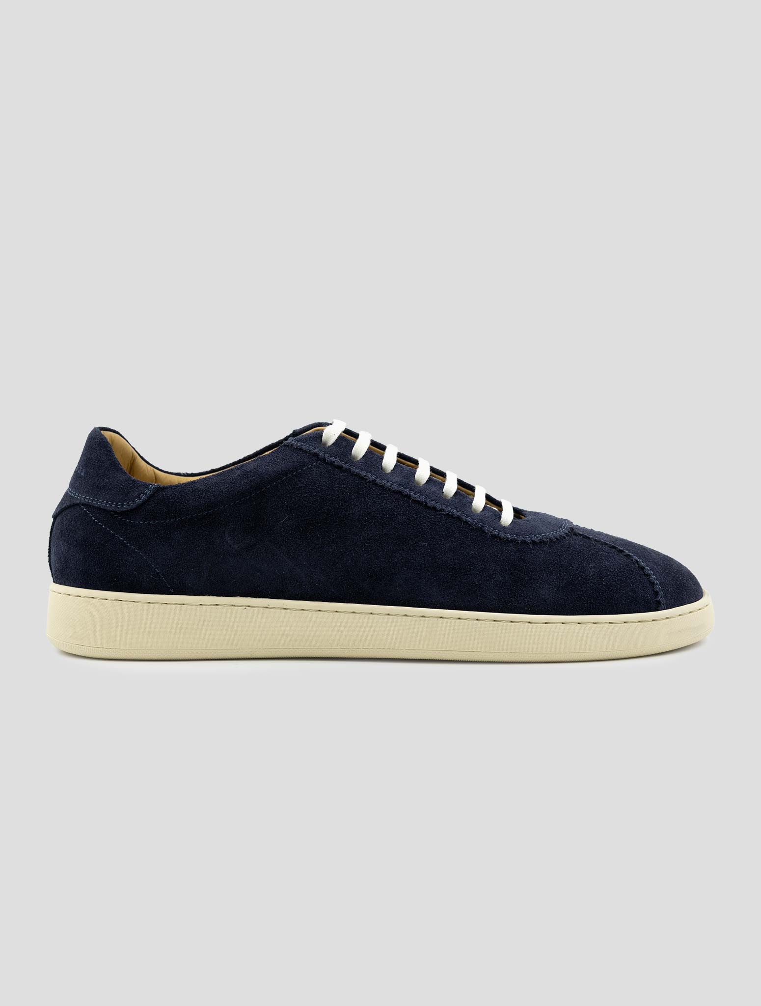 Kiton Dark Blue Leather Suede Sneakers