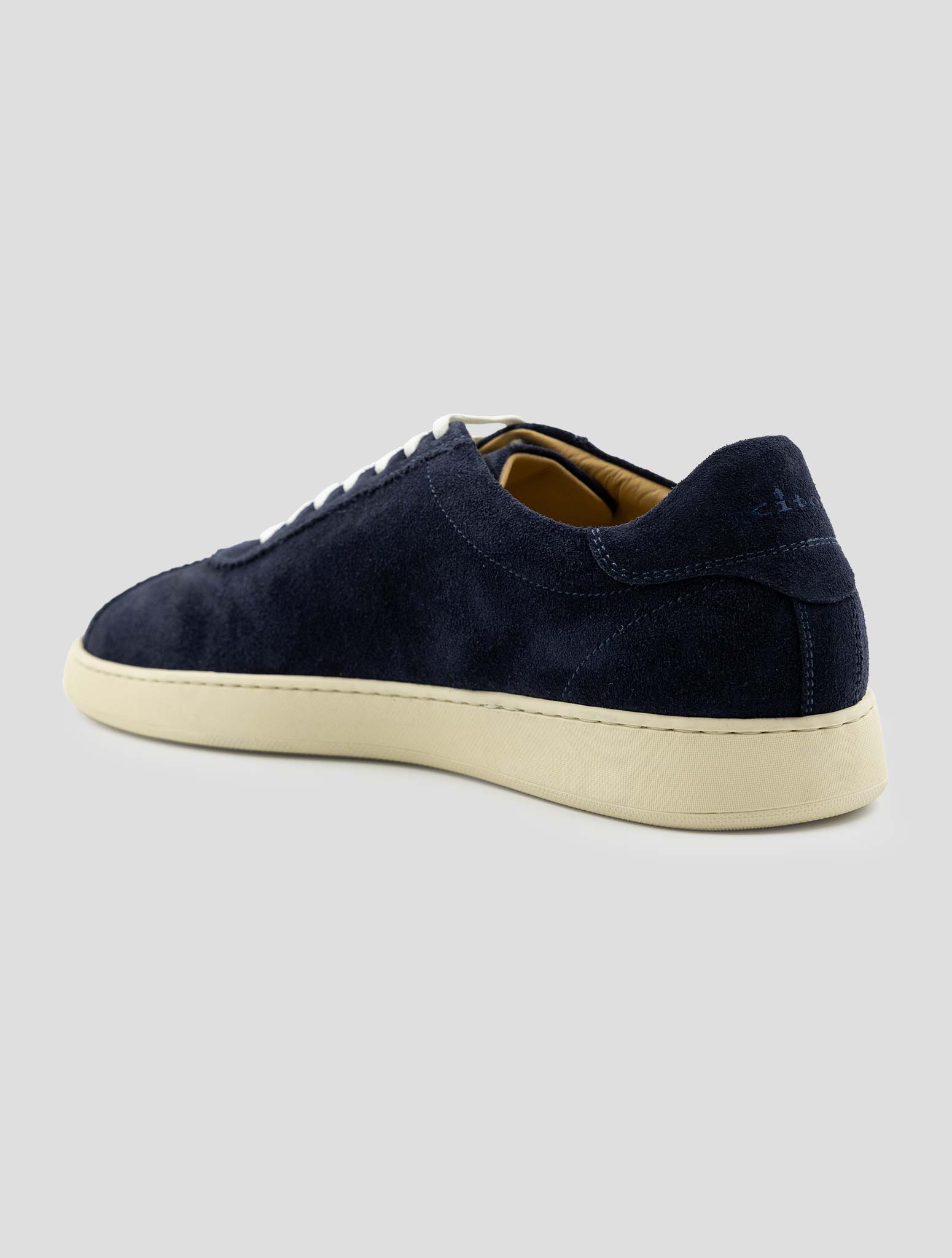 Kiton Dark Blue Leather Suede Sneakers