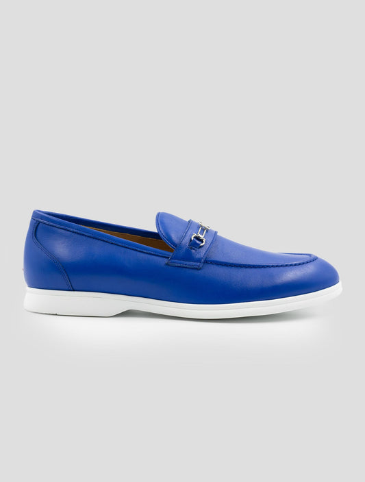 Kiton Blue Leather Loafers