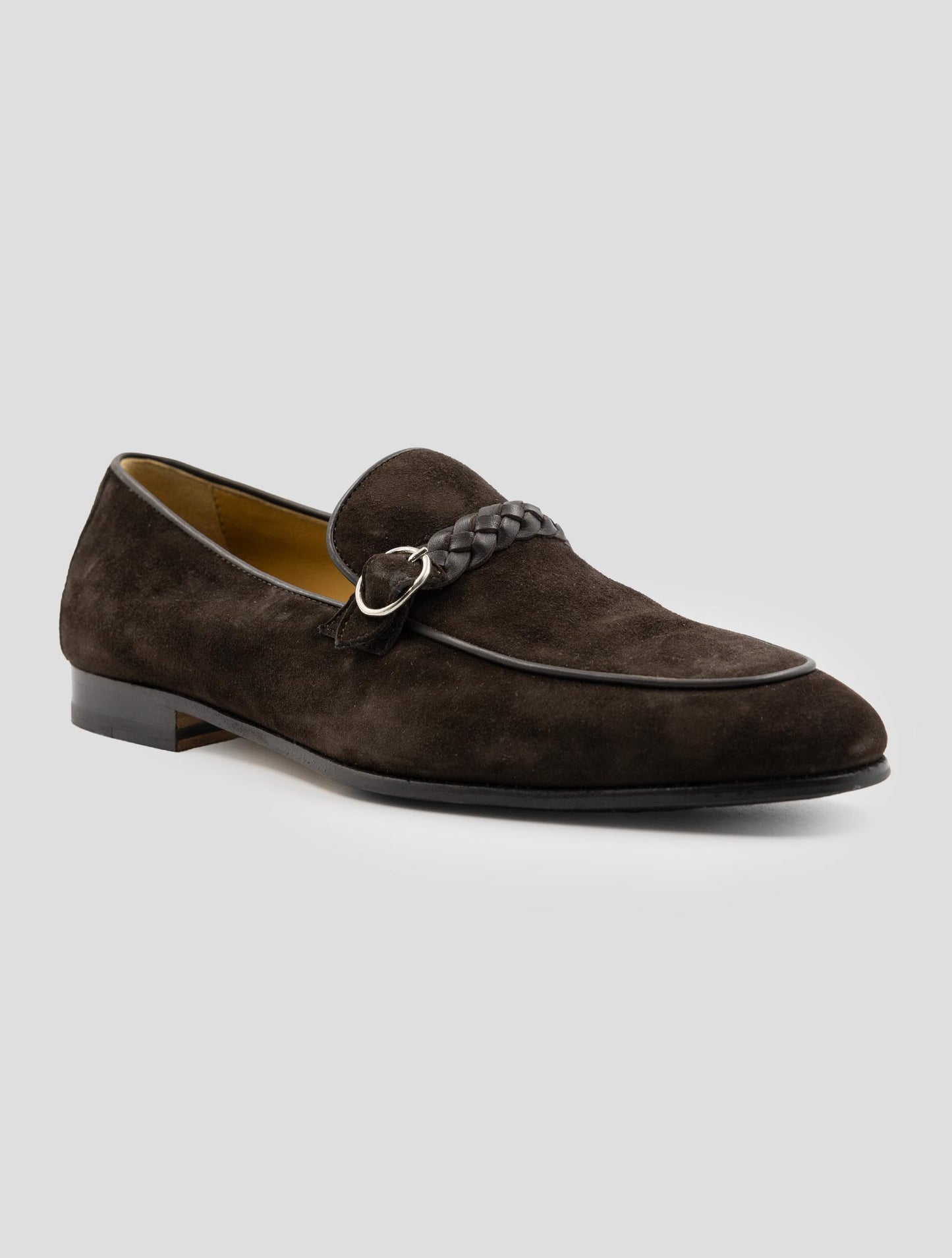 Kiton Brown Leather Suede Loafers